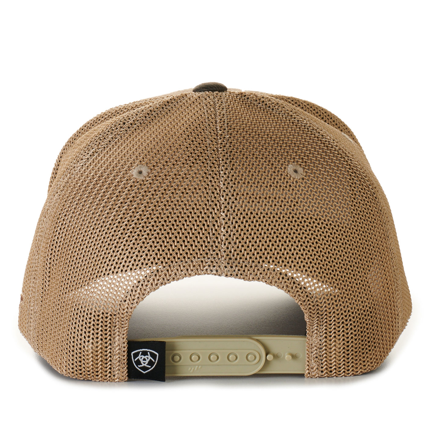 Ariat Men's Brown with Tan Mesh Embroidered Flag on Oilskin Cap - Image 1