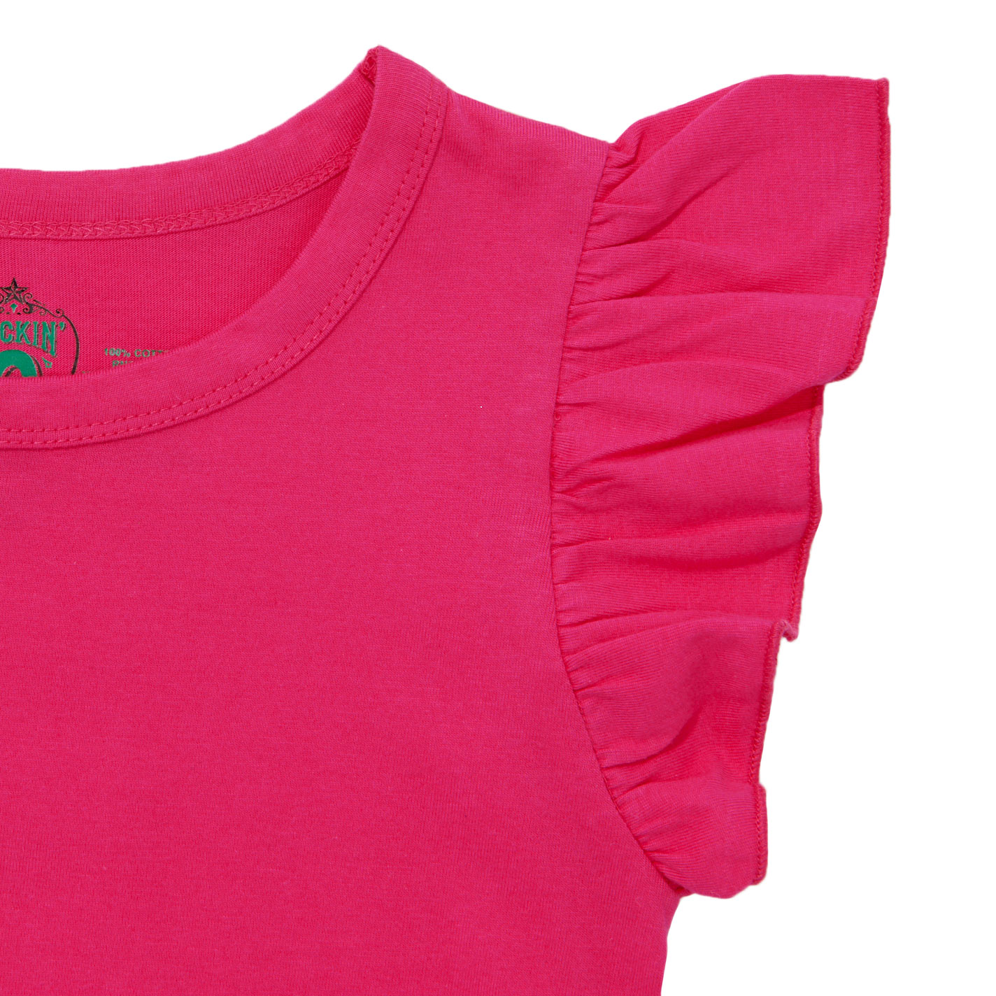 Rockin' C Girl's Pink Short Ruffle Sleeve Knit Top - Image 1