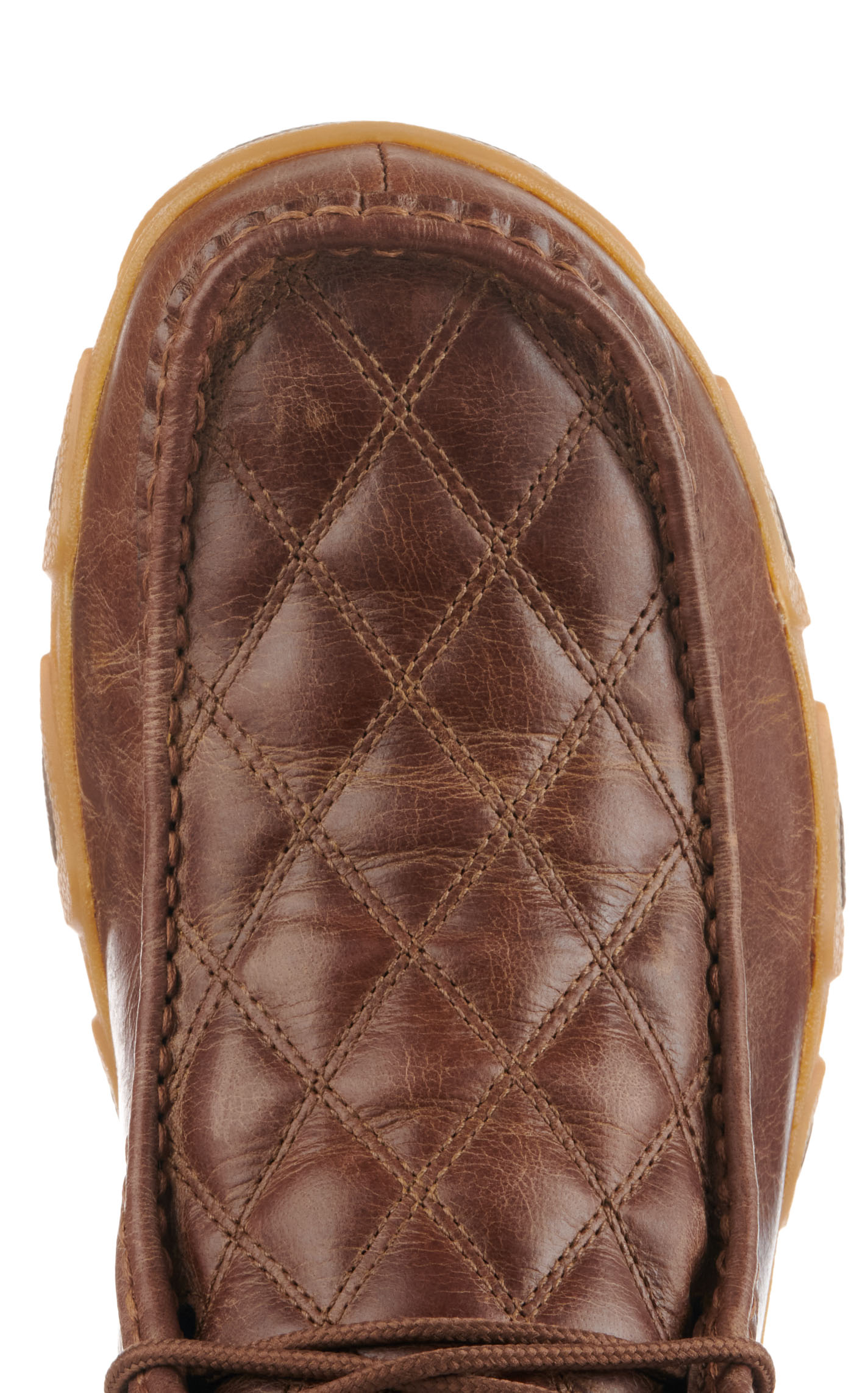 Twisted X Men's Cognac Brown Quilted Driving Moc Casual Shoes - Image 1