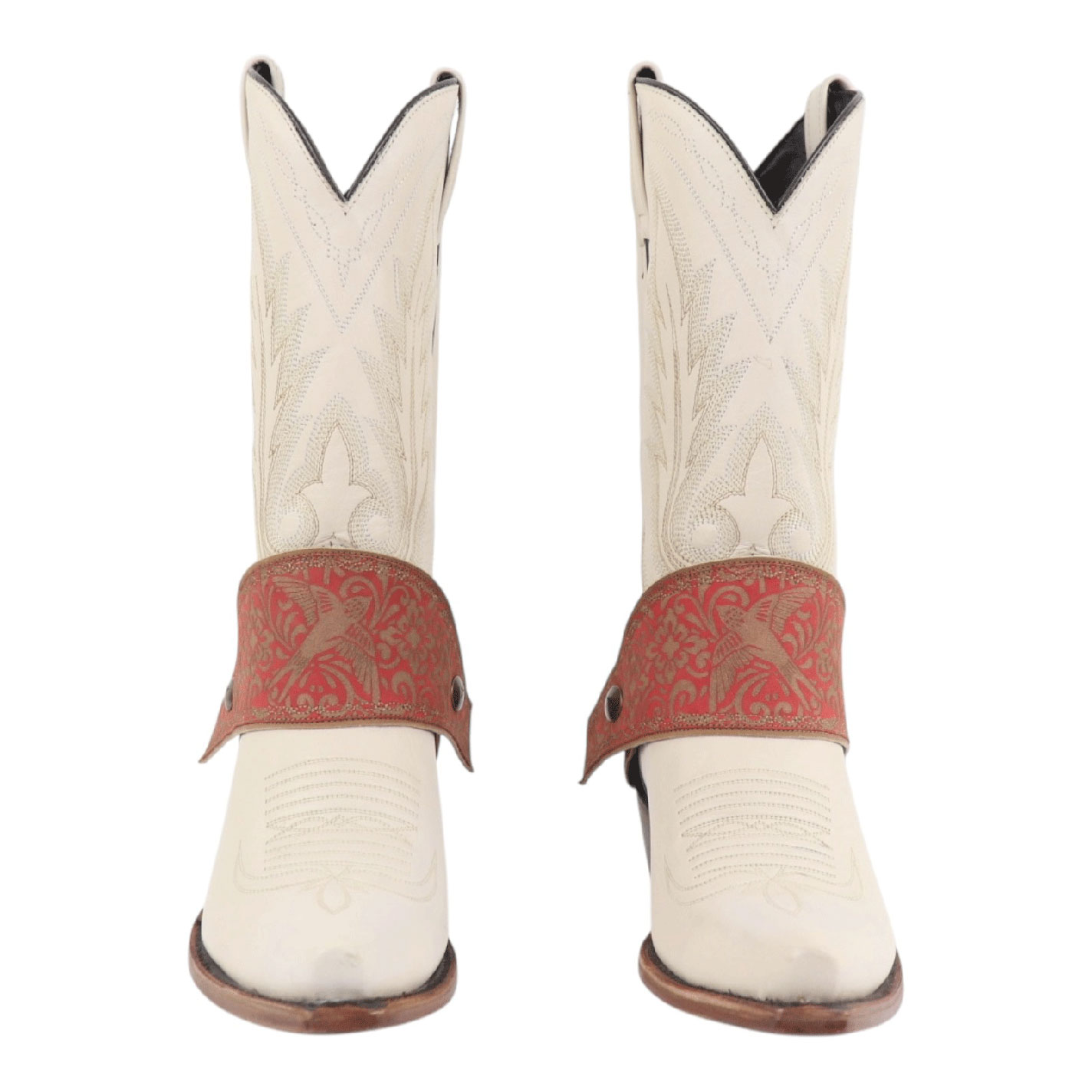 Agave Blue Tan & Red Blessed Embroidered Boot Lassos - Image 1