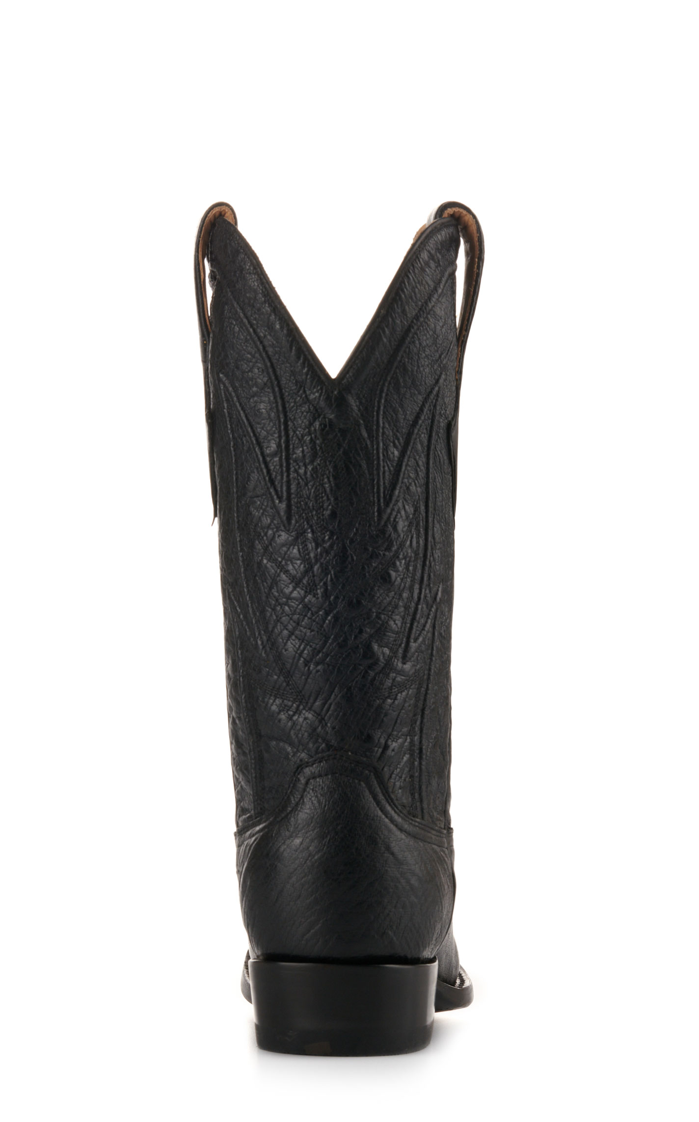 JRC & Sons Men's Cooper Smooth Quill Ostrich Round Toe Exotic Cowboy Boot in Black - Image 1