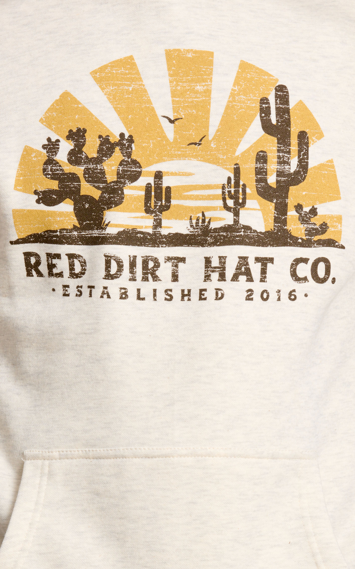 Red Dirt Hat Co Men's Pale Gray Desert Daybreak Logo Graphic Hoodie - Image 1