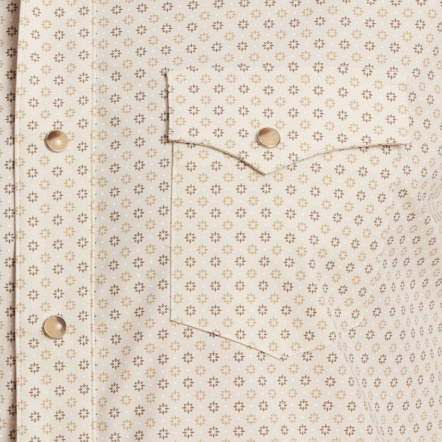 Wrangler Retro Men's Tan Geo Print Long Sleeve Western Shirt - Image 1