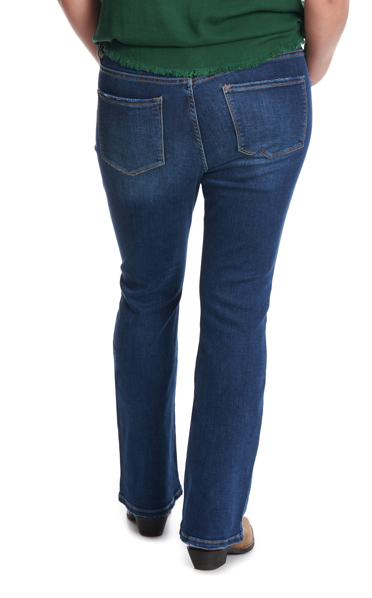 Lovervet by Vervet Women's Dark Wash Boot Cut Jeans - Plus Sizes - Image 1