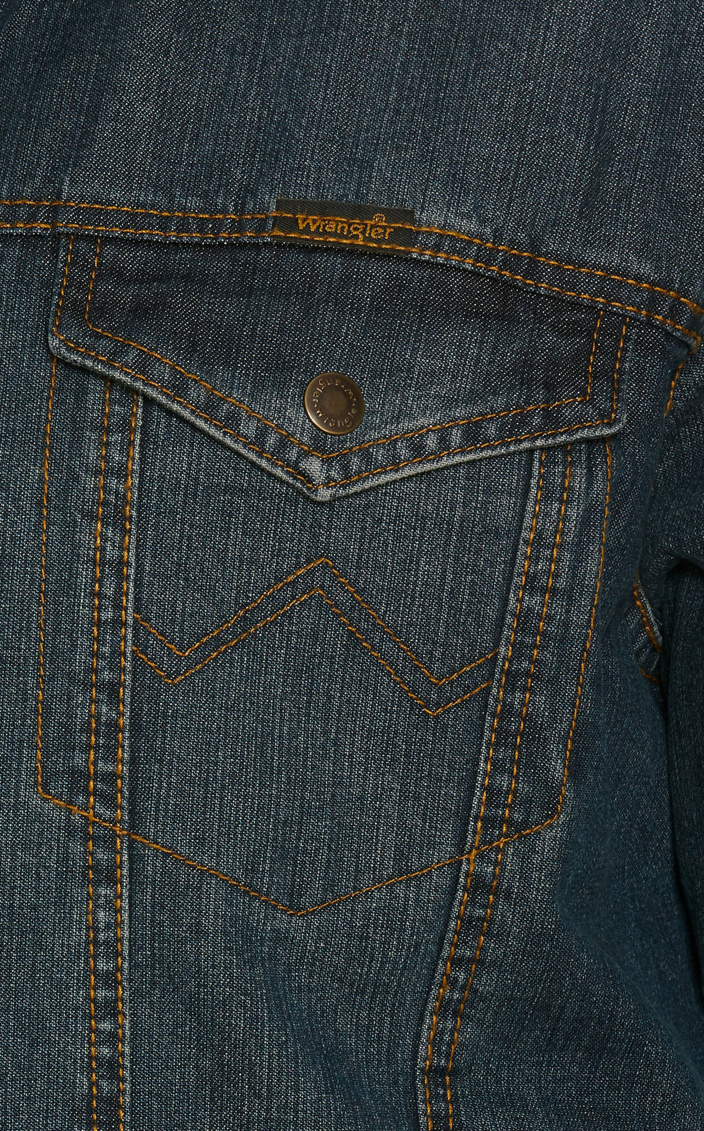 Wrangler Men's Sherpa Lined Dark Stonewash Denim Jacket - Image 1