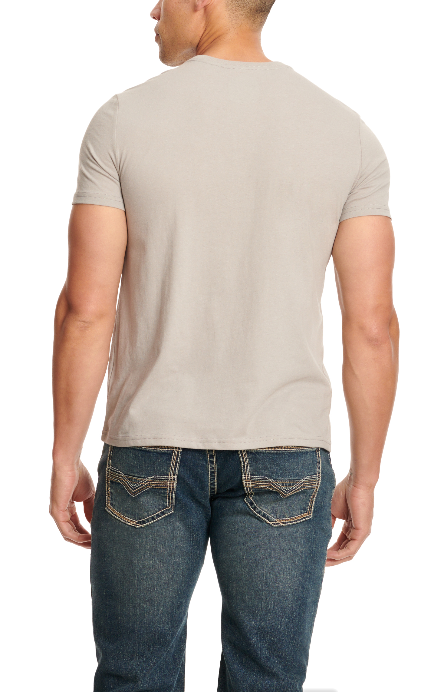 Rock & Roll Denim Men's Cement Gray & Texas Rider Graphic T-Shirt - Image 1