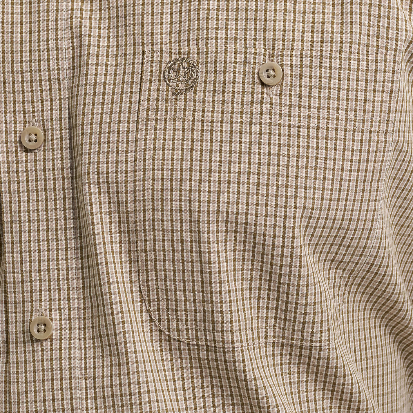 George Strait Men's Brown & Olive Plaid Print Western Shirt - Image 1