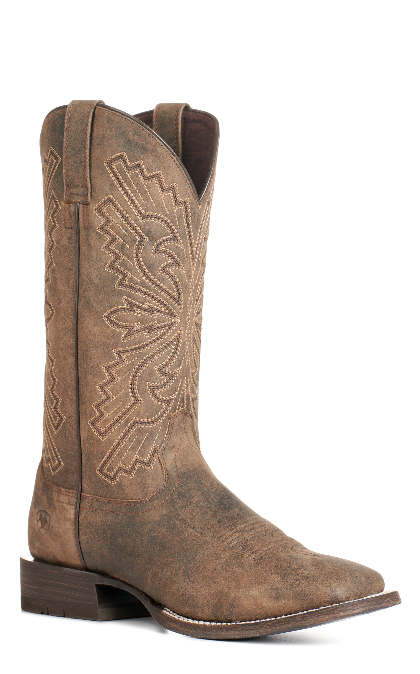 Ariat Men's Sting Dark Tan Wide Square Toe Cowboy Boots - Image 1