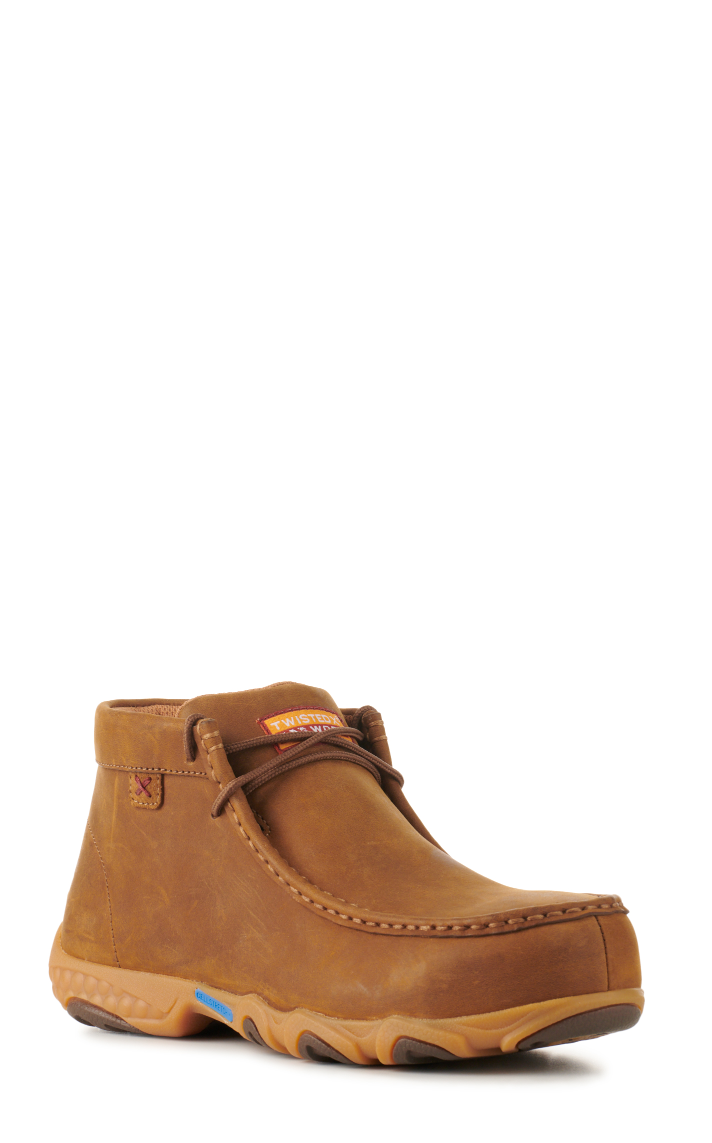 Twisted X Women's Pecan CellStretch Moc Steel Toe Lace Up Work Boots - Image 1