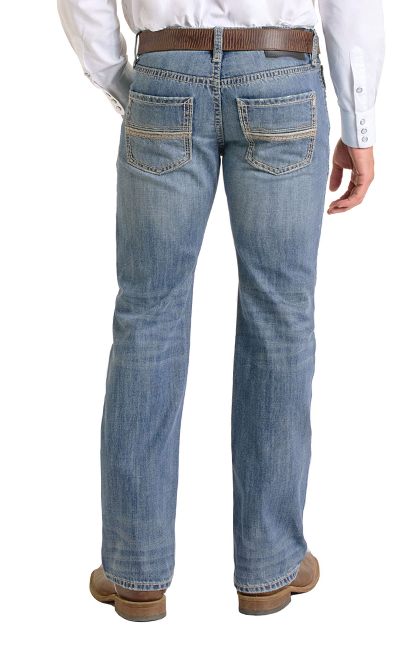 Rock & Roll Denim Men's Pistol Medium Wash Vintage Straight Leg Jeans - Image 1