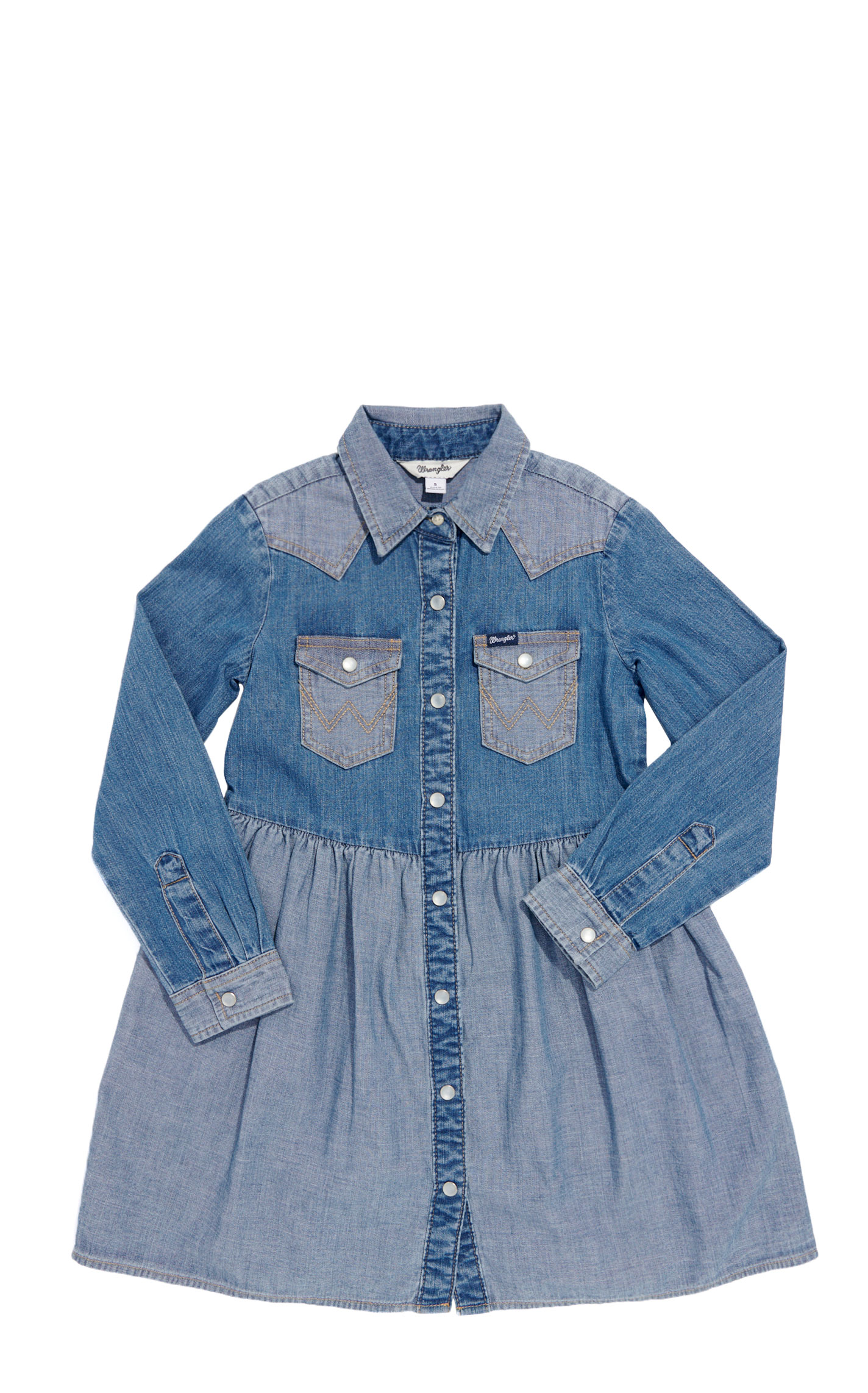 Wrangler Girl's Denim Two-Tone Dress - Image 1