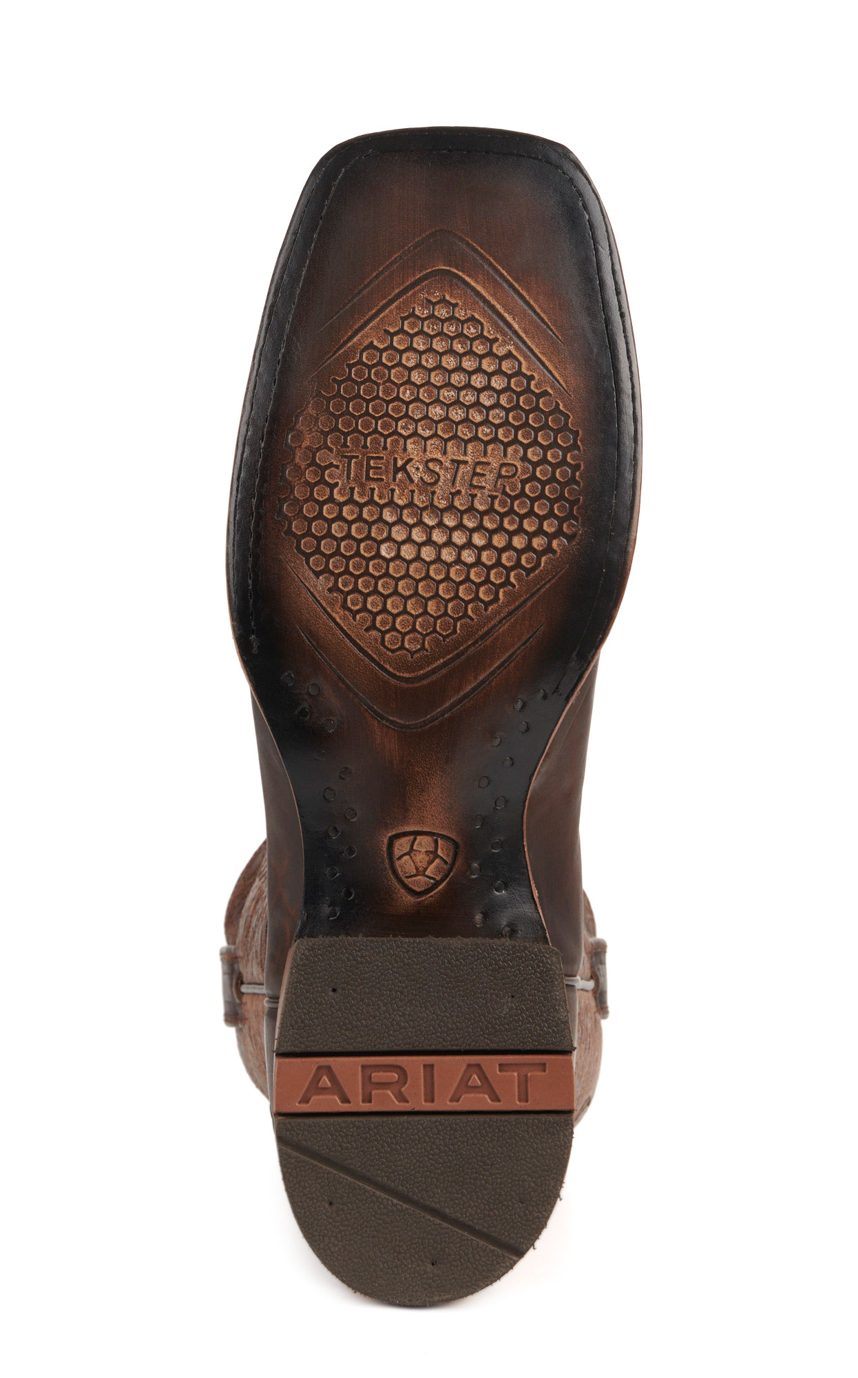 Ariat Men's Crosshair Dark Whiskey and Brown Deer Skull TekStep Square Toe Cowboy Boots - Image 1
