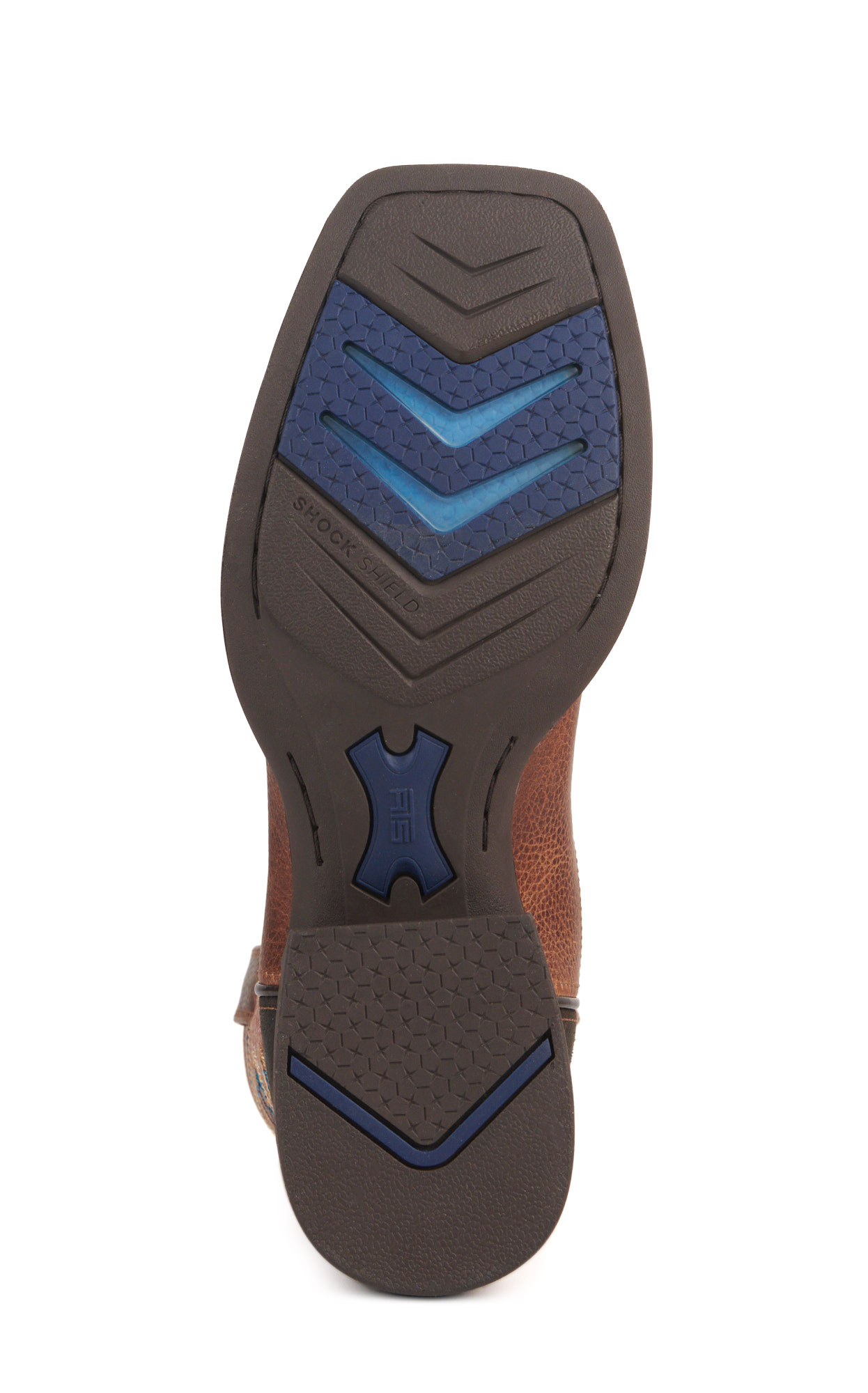 Ariat Men's Steadfast Brown and Orange Shock Shield Wide Square Toe Cowboy Boots - Image 1