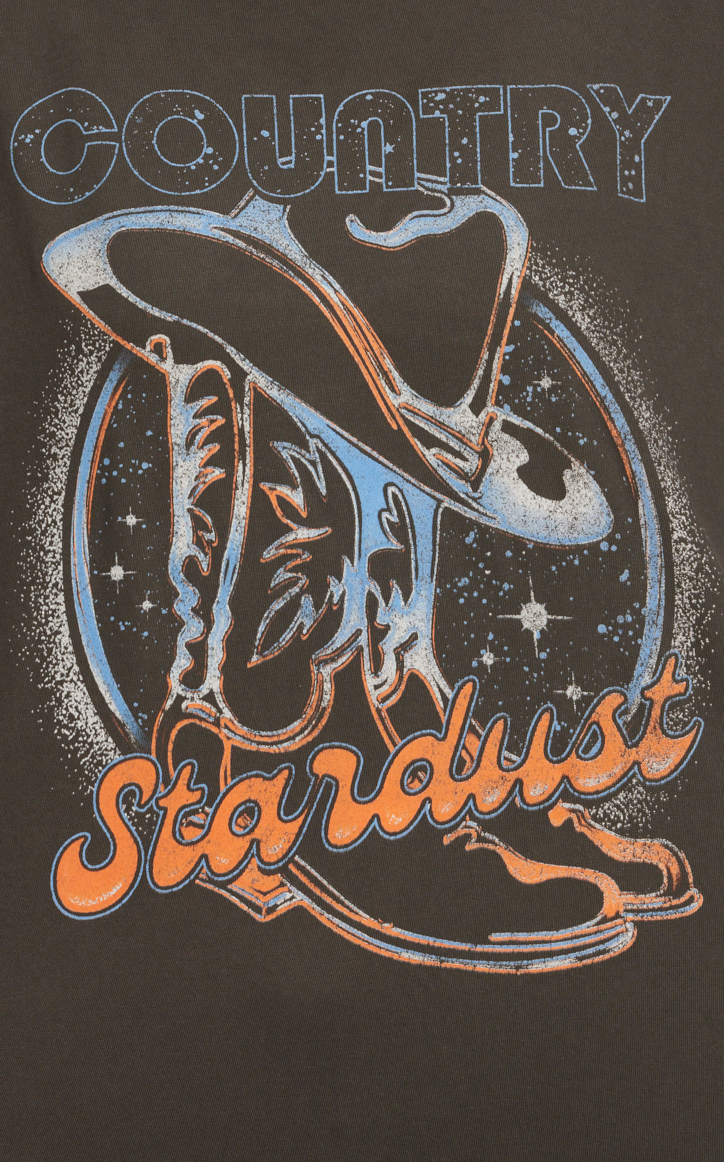 Girl Dangerous Women's Black Cowgirl Hat & Boots Stardust Graphic T-Shirt - Image 1