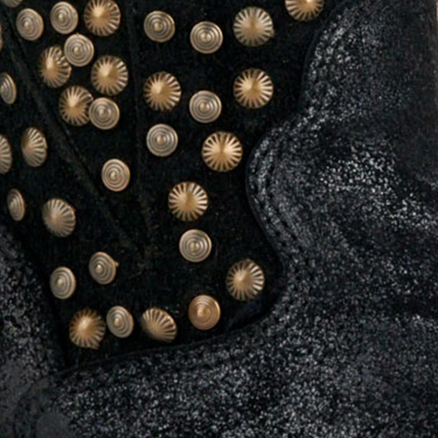 Corral Women's Black Metallized with Studs Pointed Toe Tall Cowboy Boots - Image 1