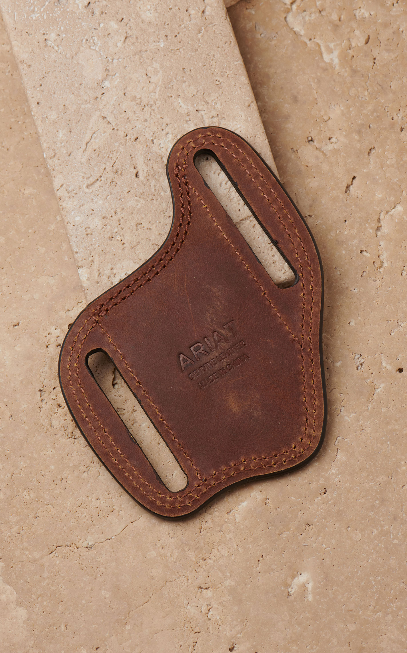 Ariat Brown with Flag Embroidery Pancake Knife Sheath - Image 1