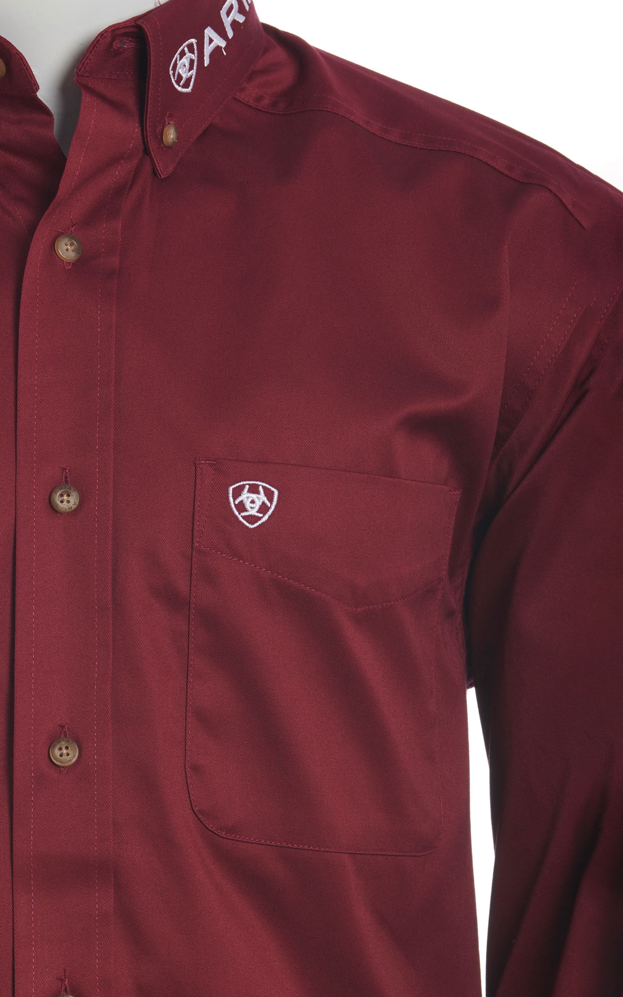 Ariat Men's Burgundy Team Logo Long Sleeve Western Shirt - Image 1