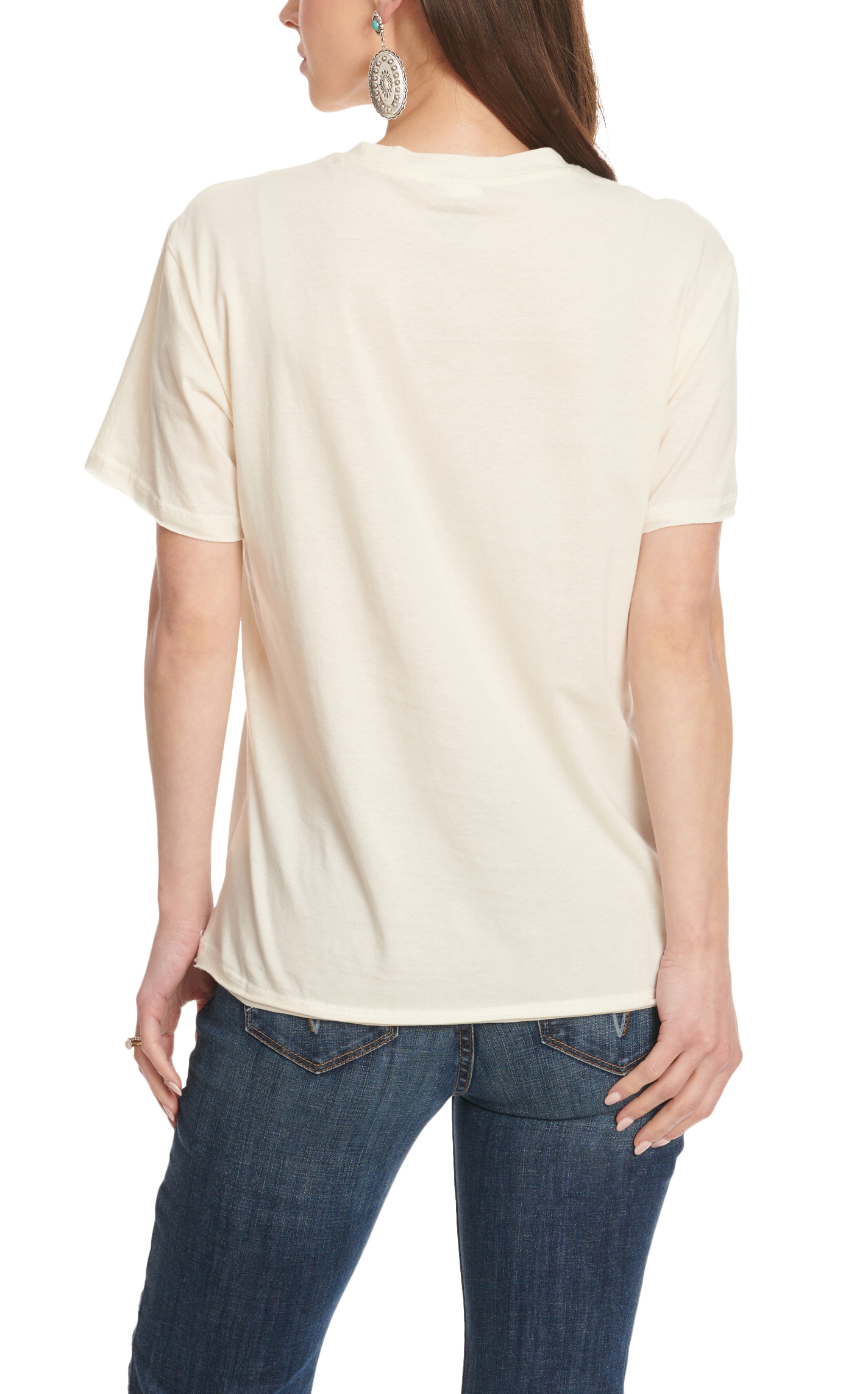 Ariat x Rodeo Quincy Women's Vanilla Cream Pin-Up Graphic Short Sleeve T-Shirt - Image 1