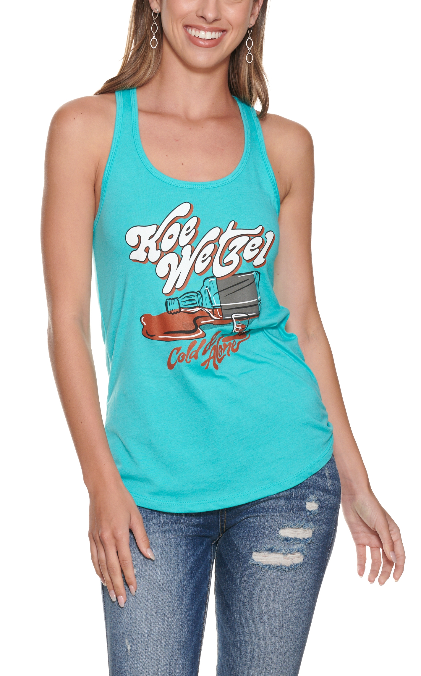 Women's Aqua Koe Wetzel Cold & Alone Graphic Tank Top - Image 1