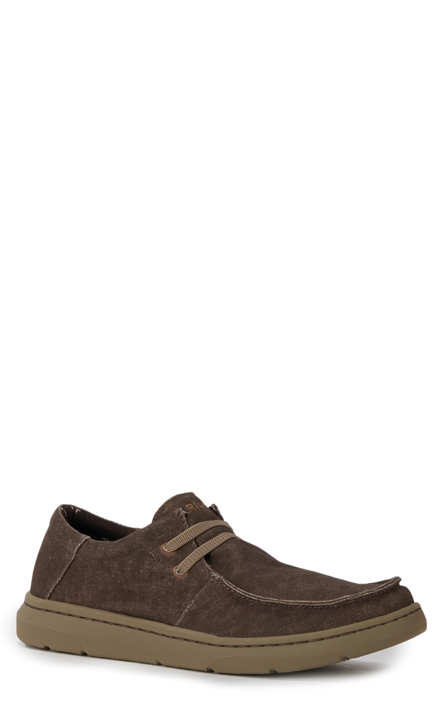 Ariat Men's Hilo Brown Canvas Moc Toe Lace Up Casual Shoe - Image 1