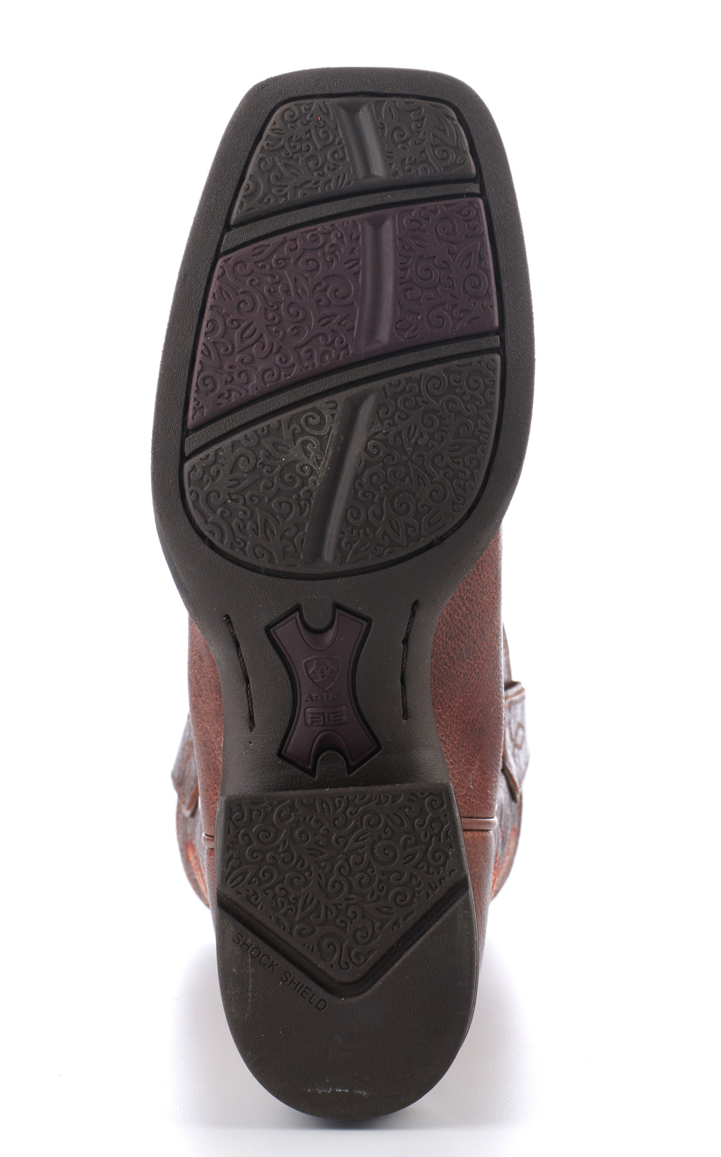 Ariat Women's Breakout Shock Shield Rustic Brown Wide Square Toe Cowboy Boots - Image 1