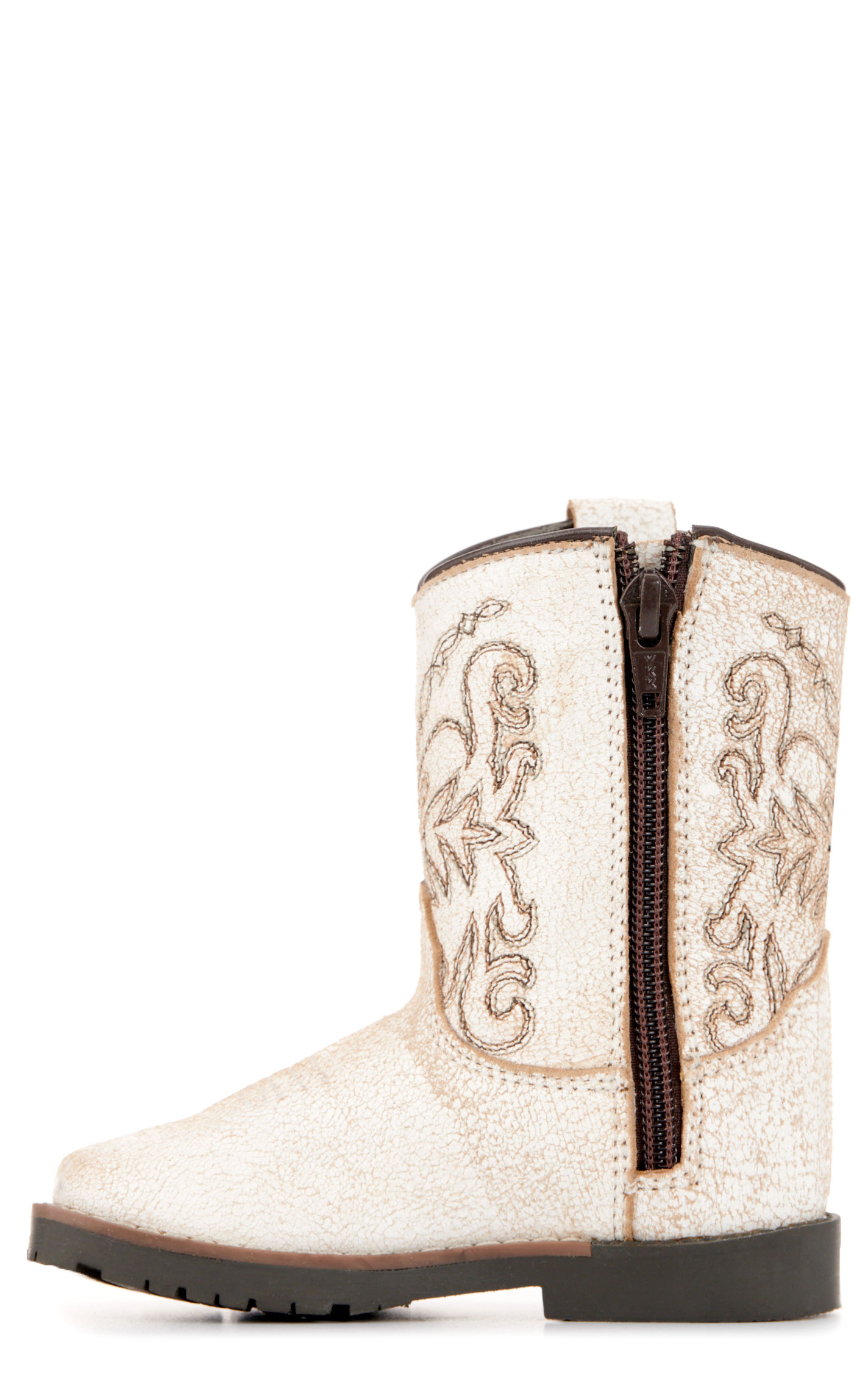 Smoky Mountain Toddler's Autry Antique White Wide Square Toe Cowboy Boots - Image 1