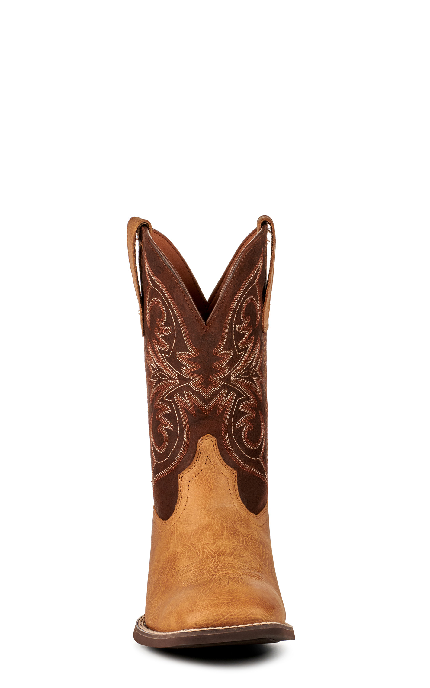 Ariat Men's Sport Partner Matte Tan Buck and Chocolate Wide Square Toe Cowboy Boots - Image 1