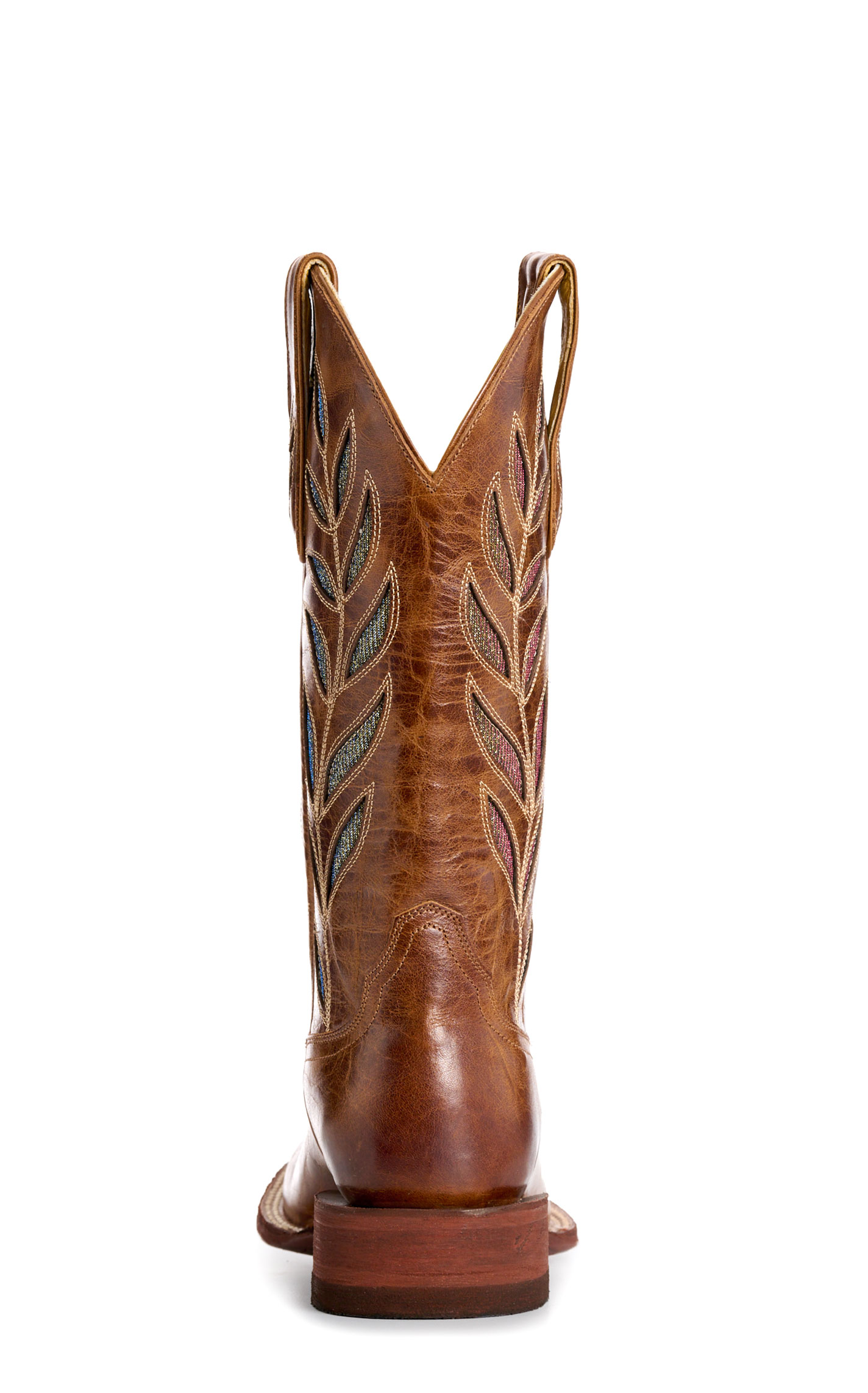 Cavender's Women's Pecan Oryx Botanical Inlay Wide Square Toe Cowboy Boots  - Image 1