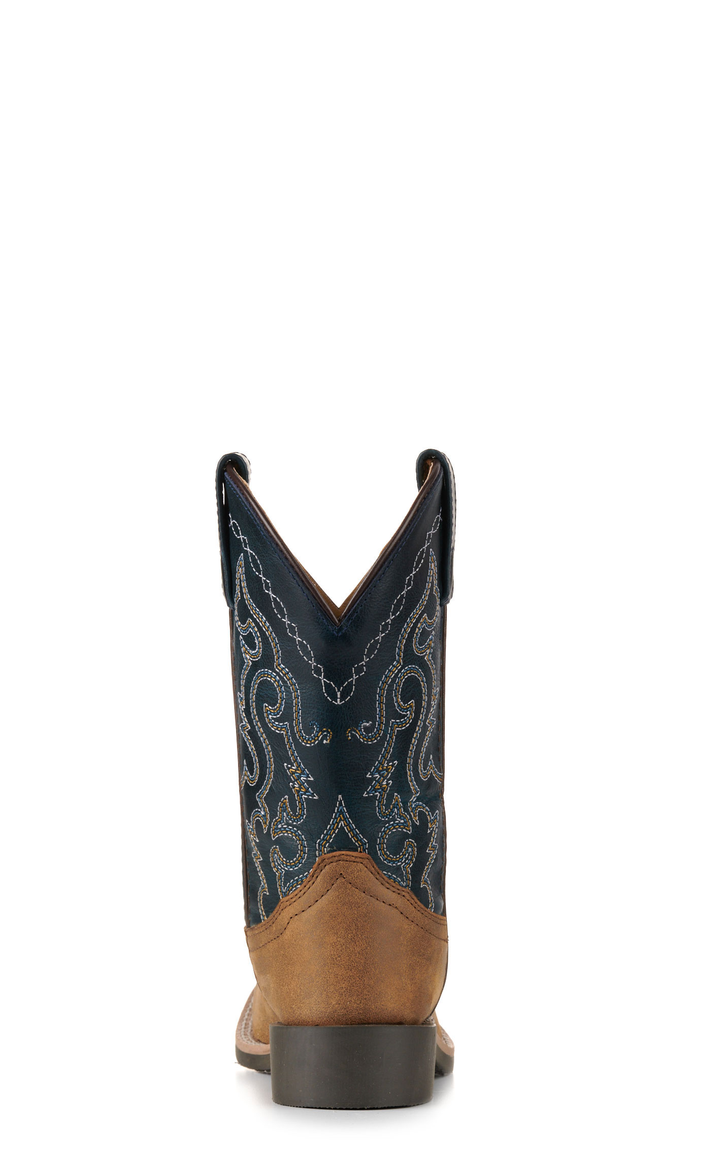 Smoky Mountain Kids' Antique Brown and Midnight Blue Wide Square Toe Cowboy Boots - Image 1