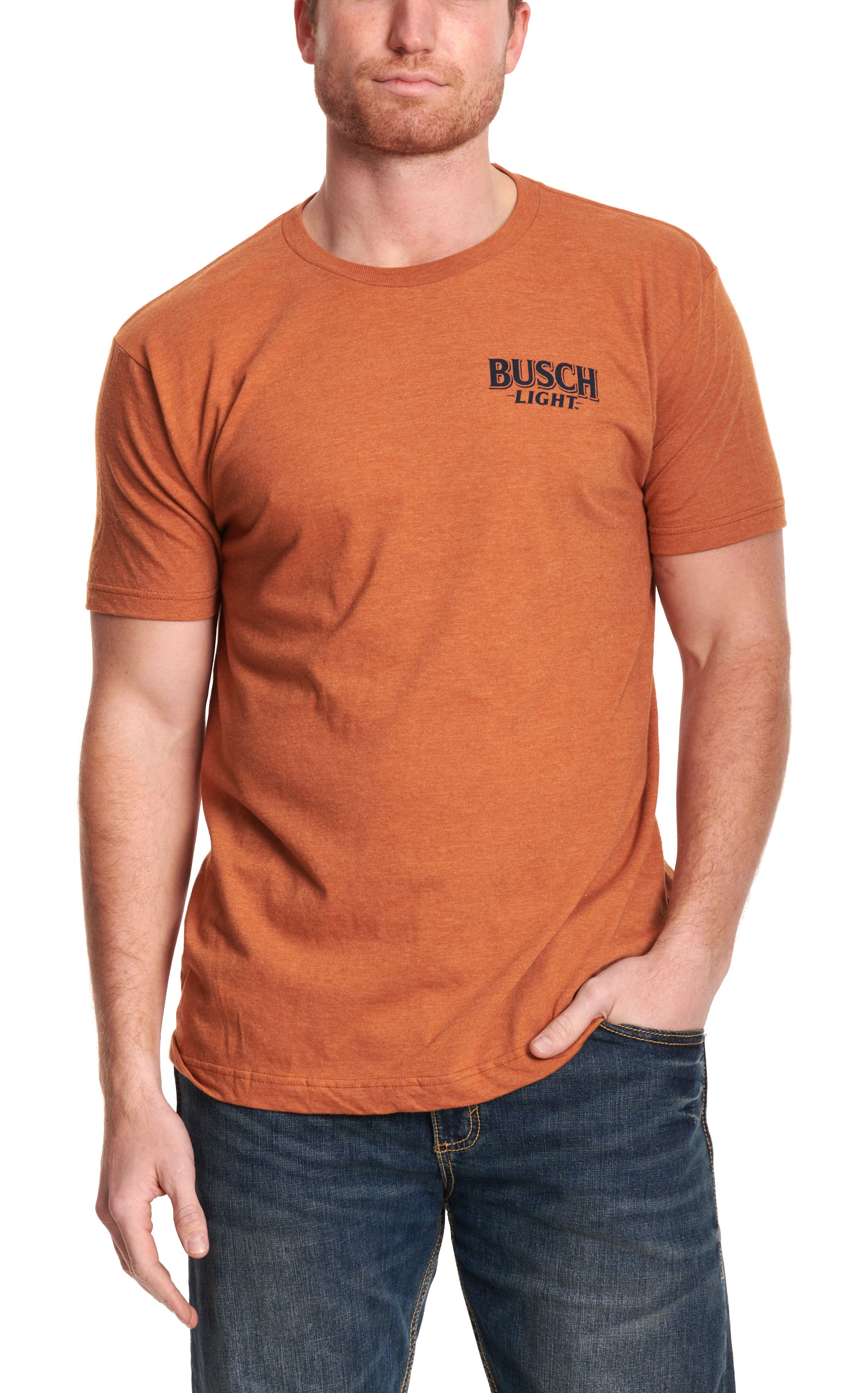 Brew City Men's Tangerine Busch Light Logo T-Shirt - Image 1