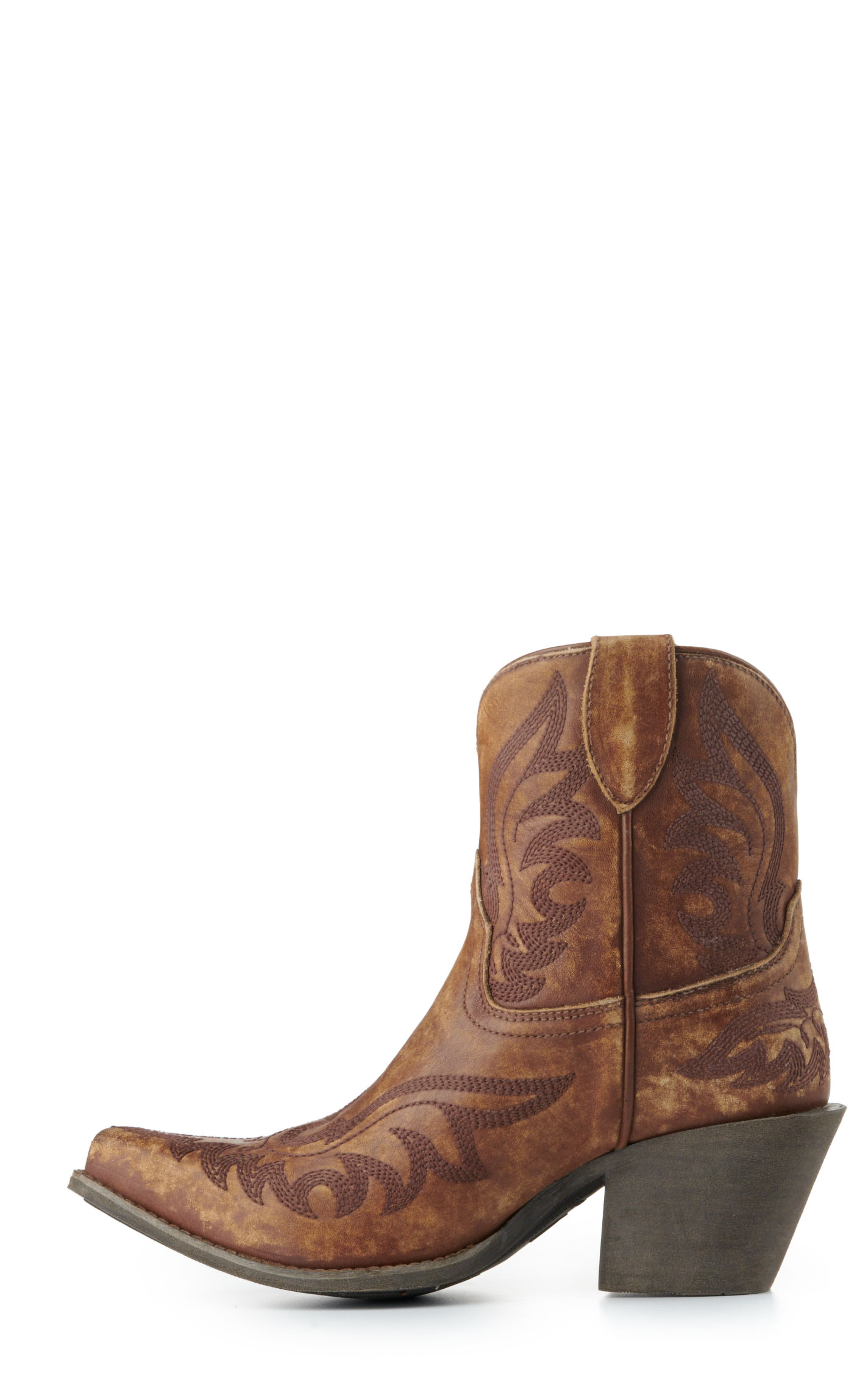 Ariat Women's Chandler Distressed Brown Snip Toe Booties - Image 1