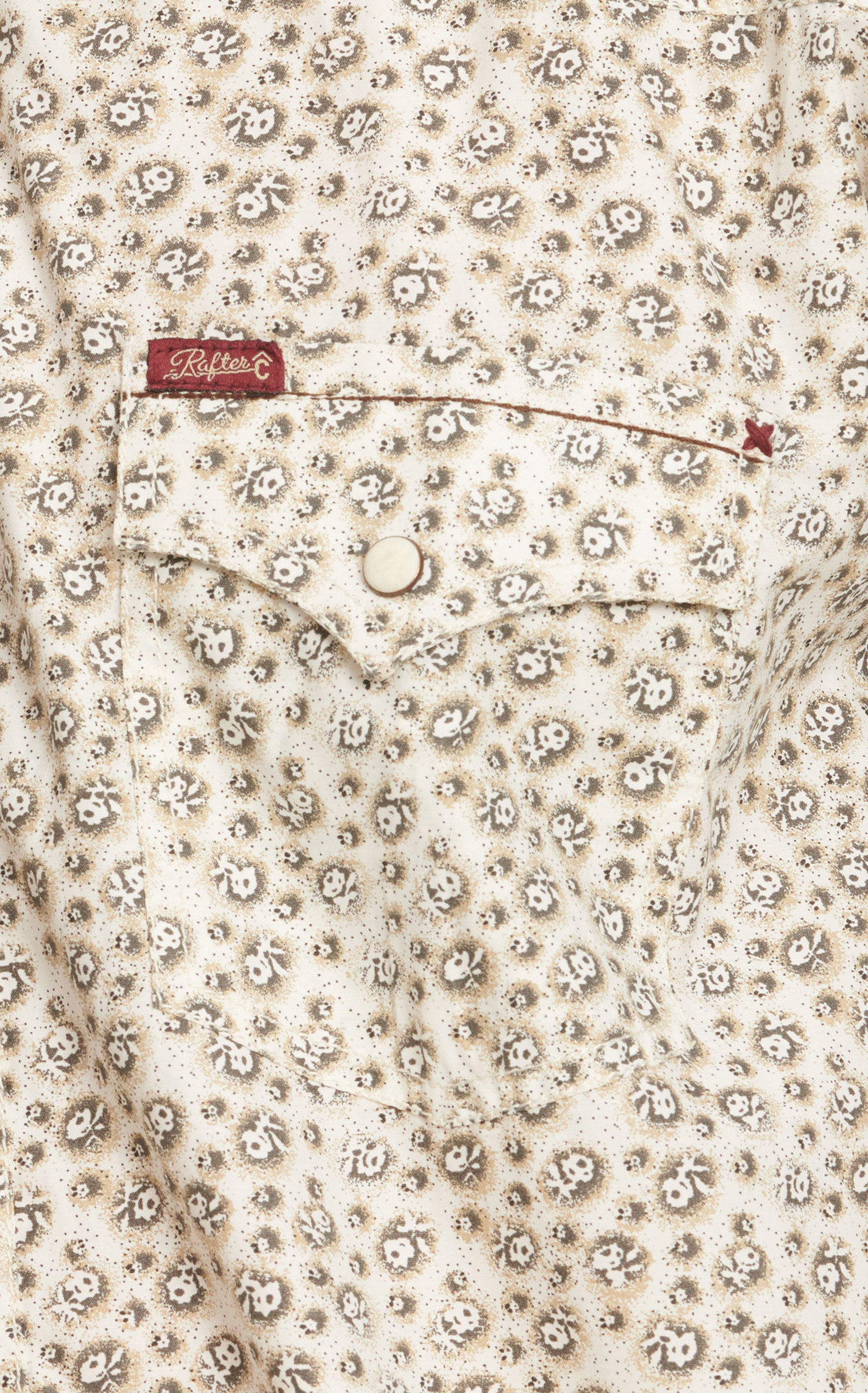 Rafter C Men's Red Dirt Collection Taupe & Chocolate Floral Geo Western Shirt - Image 1