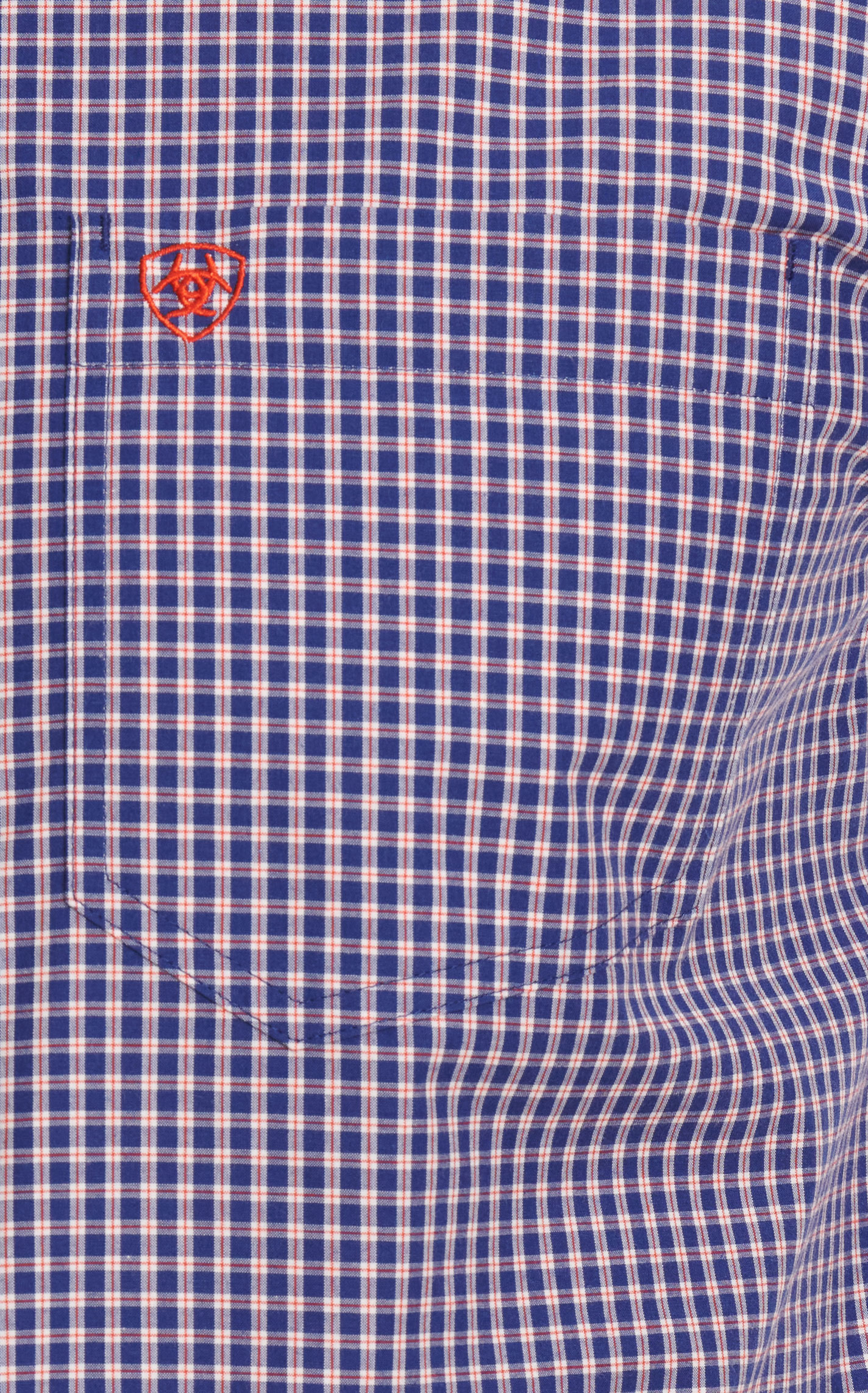 Ariat Men's Pro Series Louis Dark Blue and Red Plaid Stretch Long Sleeve Western Shirt - Image 1