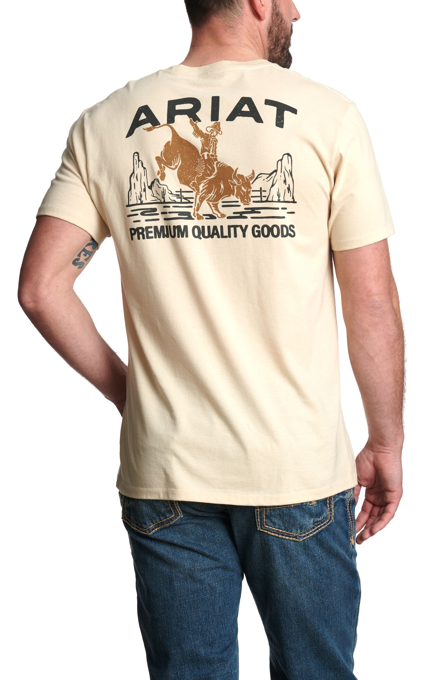 Ariat Men's Sand Desert Bull Rider Logo Graphic T-Shirt - Image 1