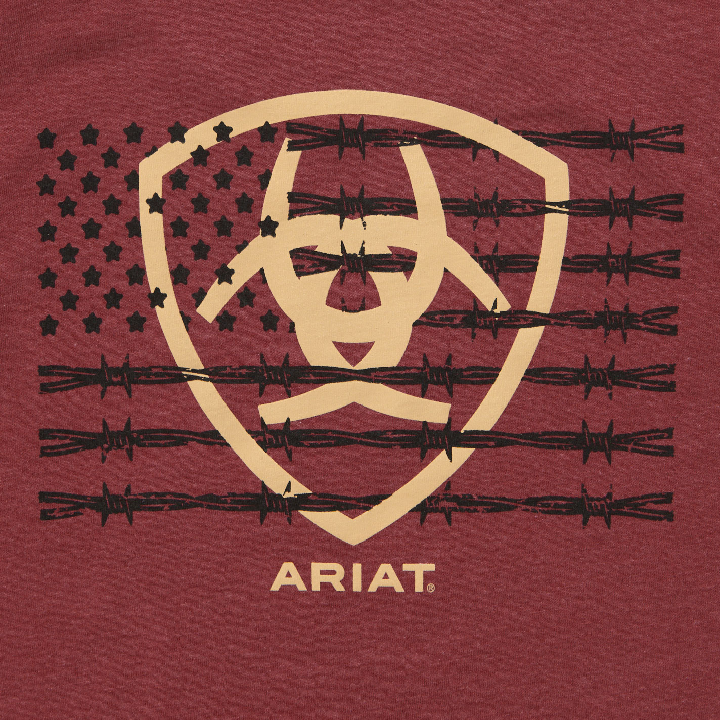 Ariat Boy's Red Barbed Shield Logo Graphic T-Shirt - Image 1