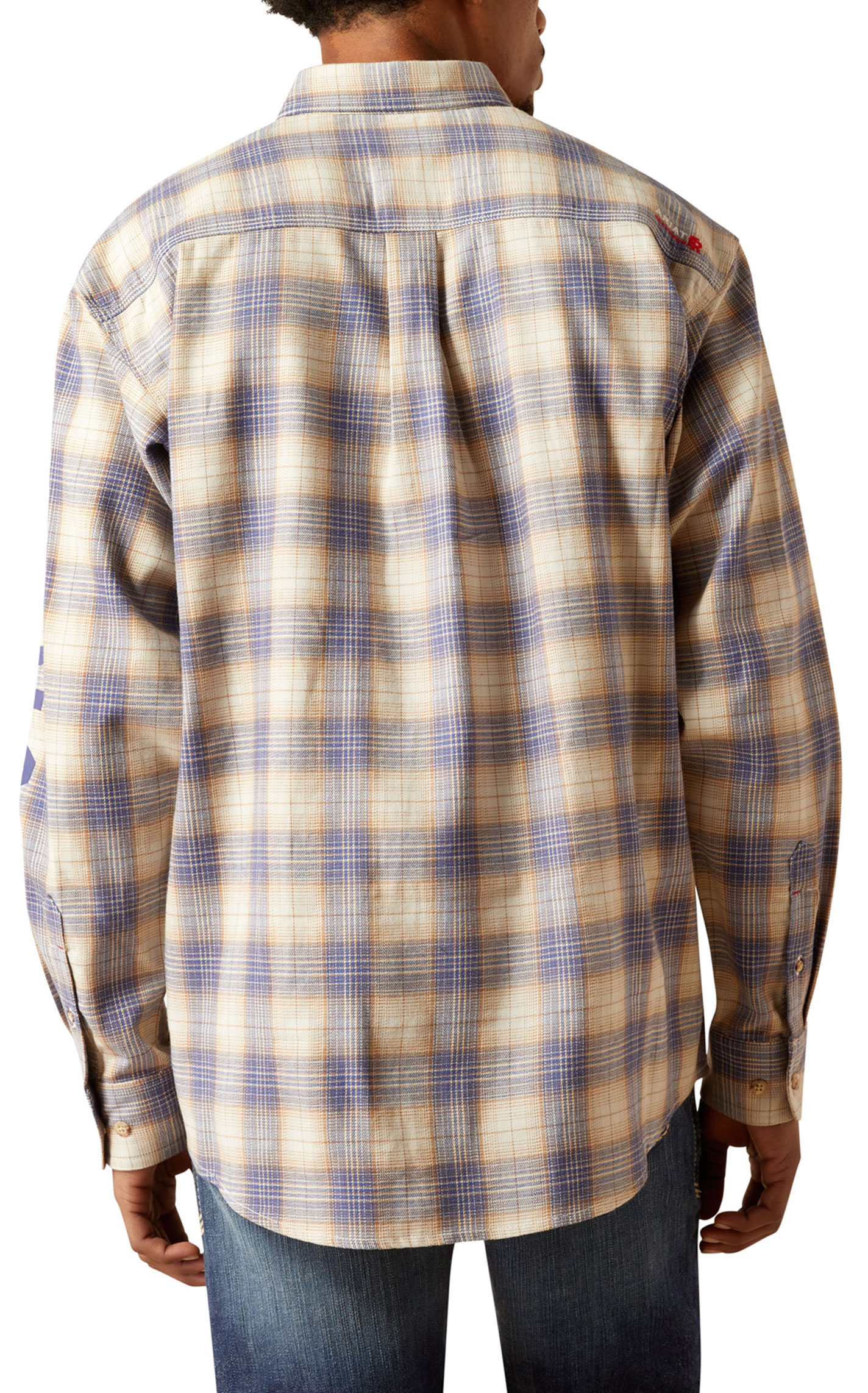 Ariat Men's Crenshaw Team Moonbeam Blue Plaid FR Work Shirt - Image 1