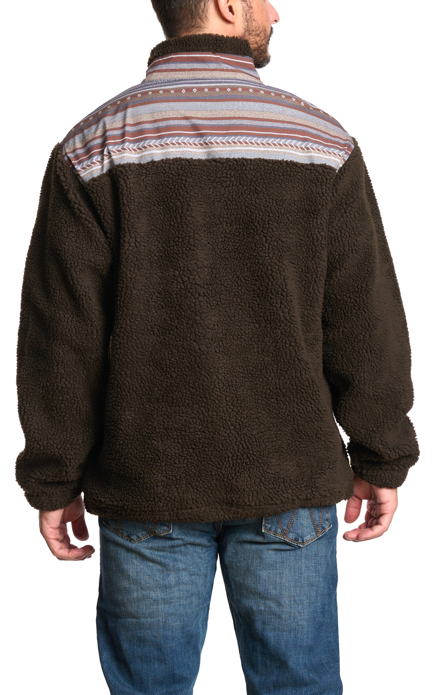 Hooey Men's Chocolate & Aztec Sherpa Pullover - Image 1