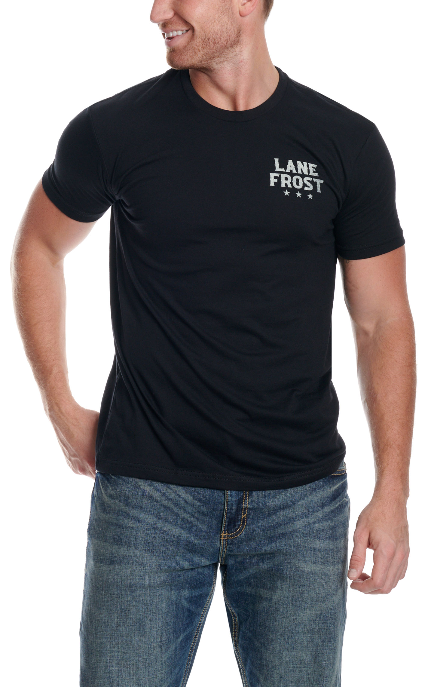 Lane Frost Men's American Legend Black Logo T-Shirt - Image 2