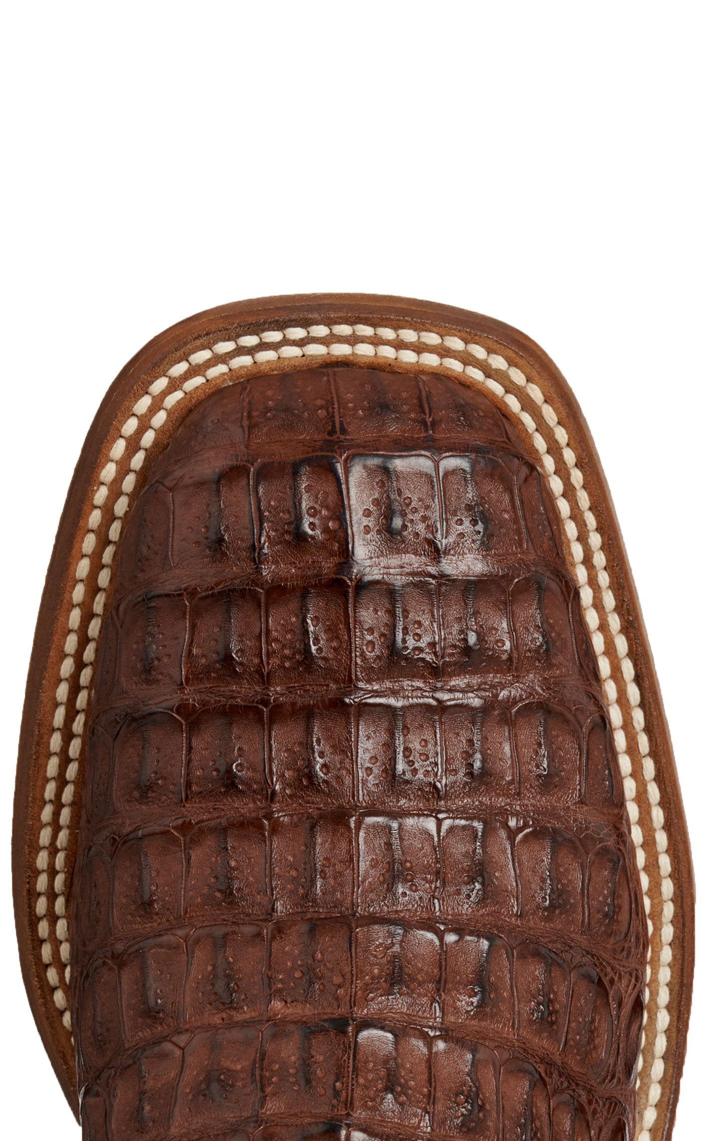 Lucchese Men's Burnt Umber Black Ranch Caiman Wide Square Toe Cowboy Boots - Image 1