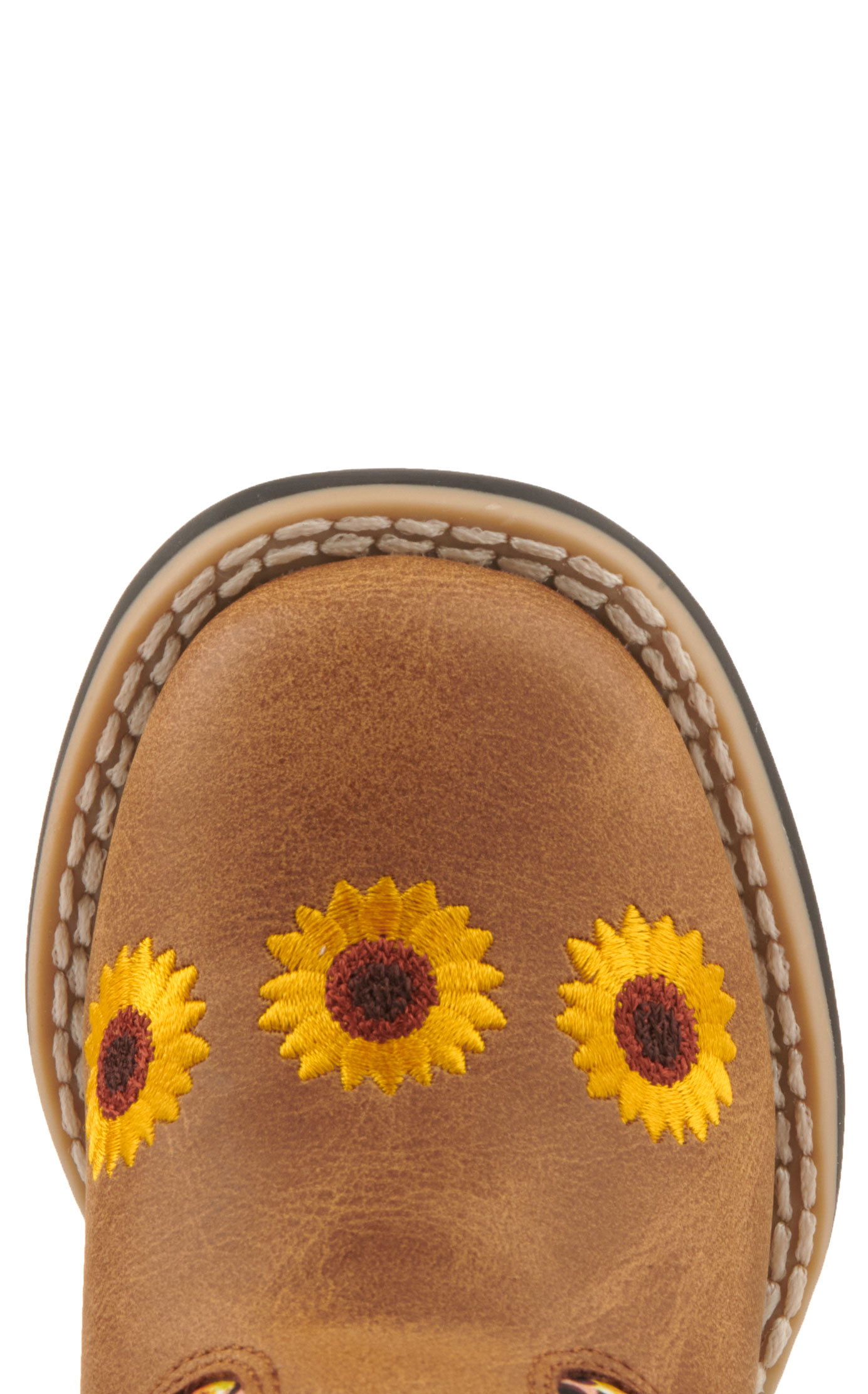 Twister Toddler Sunnie Tan and Cheetah Sunflowers Square Toe Cowboy Boots - Image 1