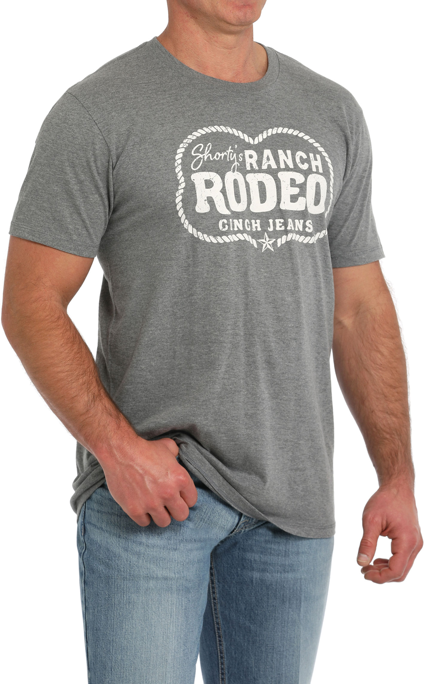 Cinch Men's Gray Shorty's Ranch Logo Graphic T-Shirt - Image 1