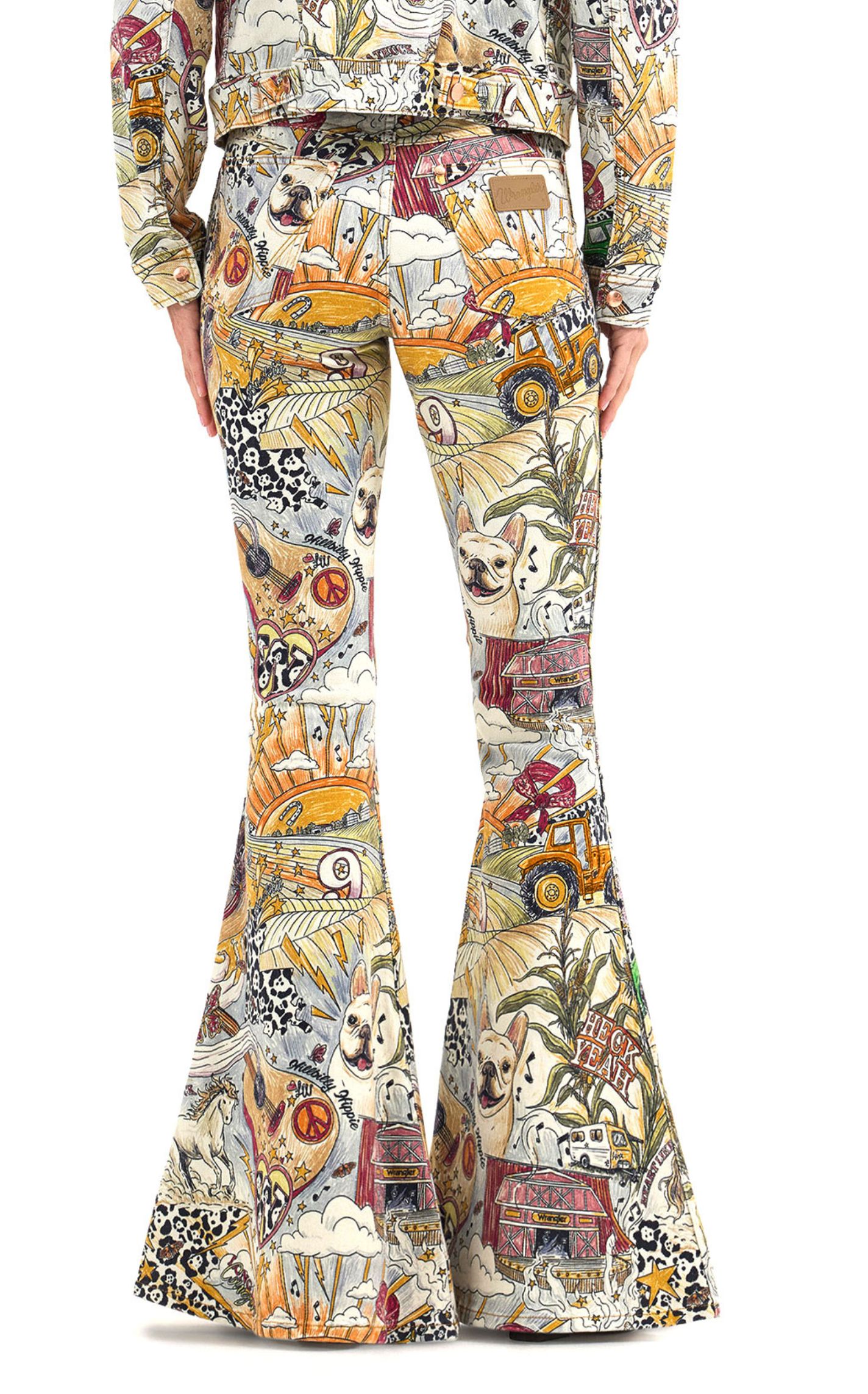 Wrangler & Lainey Wilson Women's Playful Western Print Flare Jeans  - Image 1