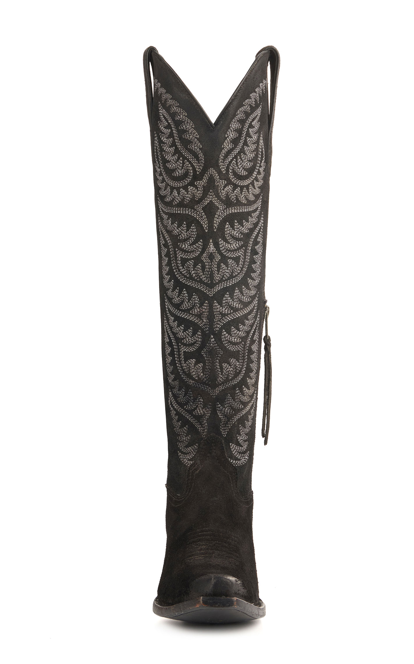 Ariat Women's Laramie Black Suede StretchFit Snip Toe Tall Cowboy Boots - Image 1