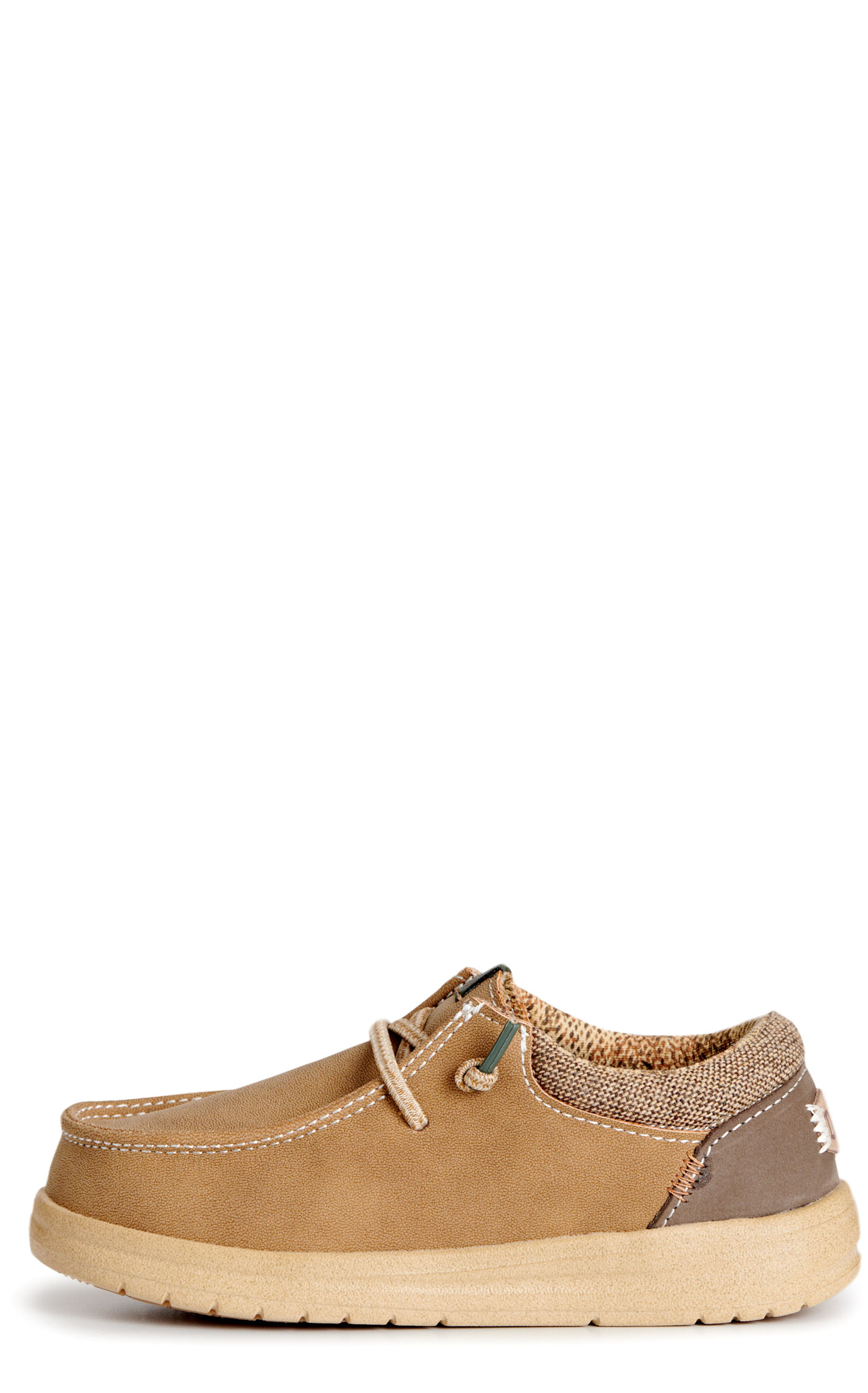 Hey Dude Toddler Boy's Paul Chestnut Leather Lace Moc Toe Shoes - Image 1