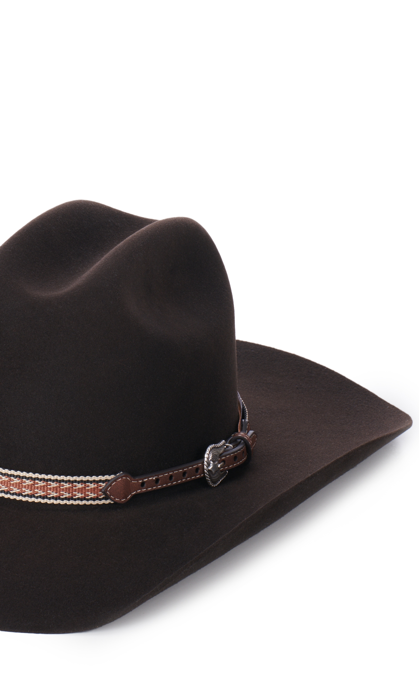 M & F Western Brown Patterned Ribbon Hatband - Image 1
