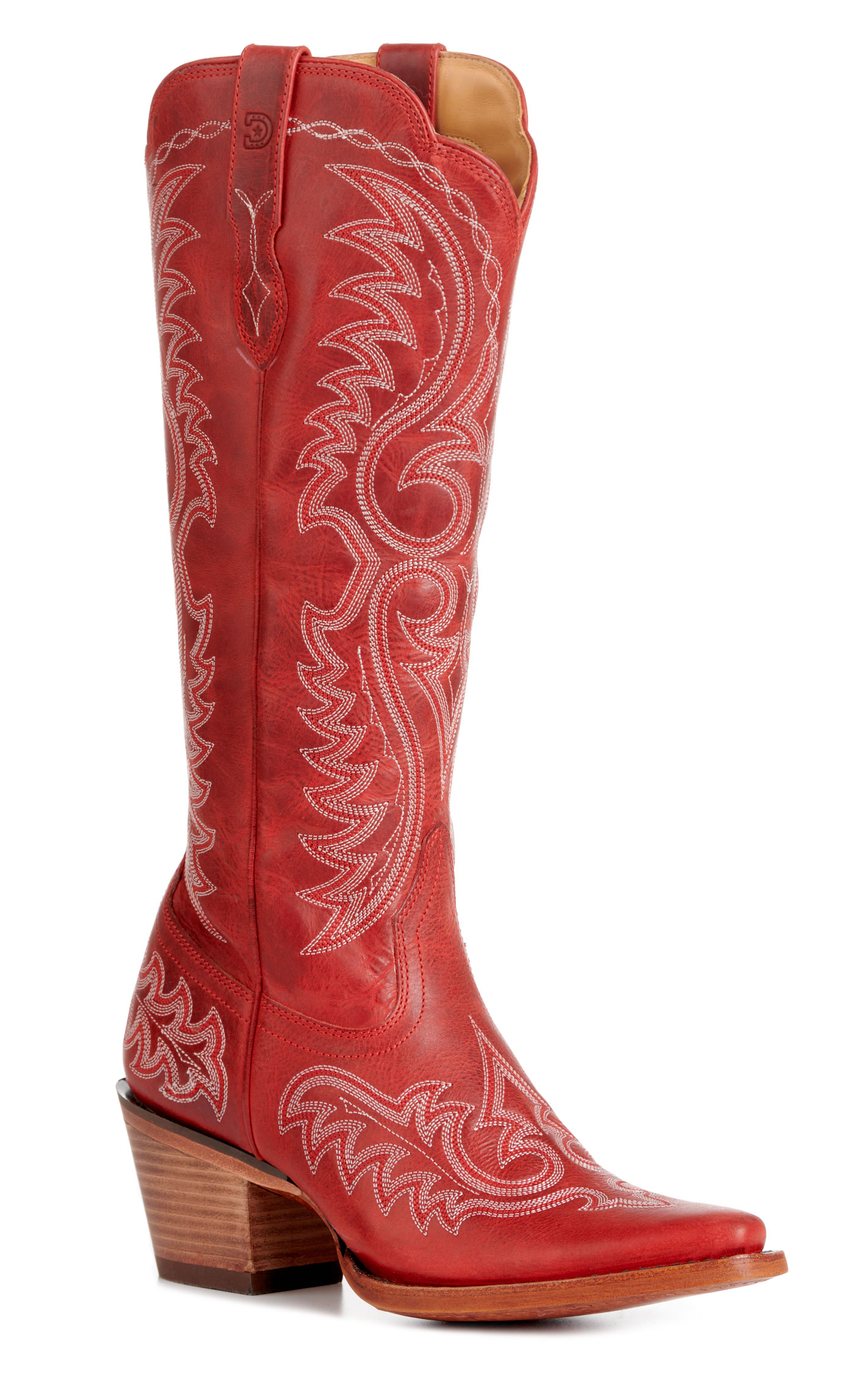 Durango Women's Crush Crimson Red Snip Toe Tall Cowboy Boots - Image 1