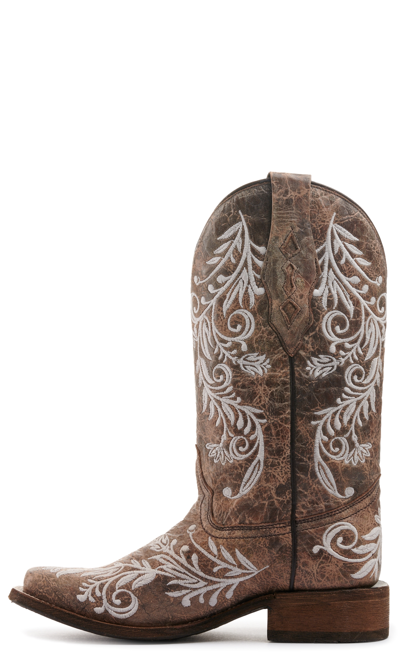 Corral Women's Brown and White Glow in the Dark Square Toe Cowboy Boots - Image 1