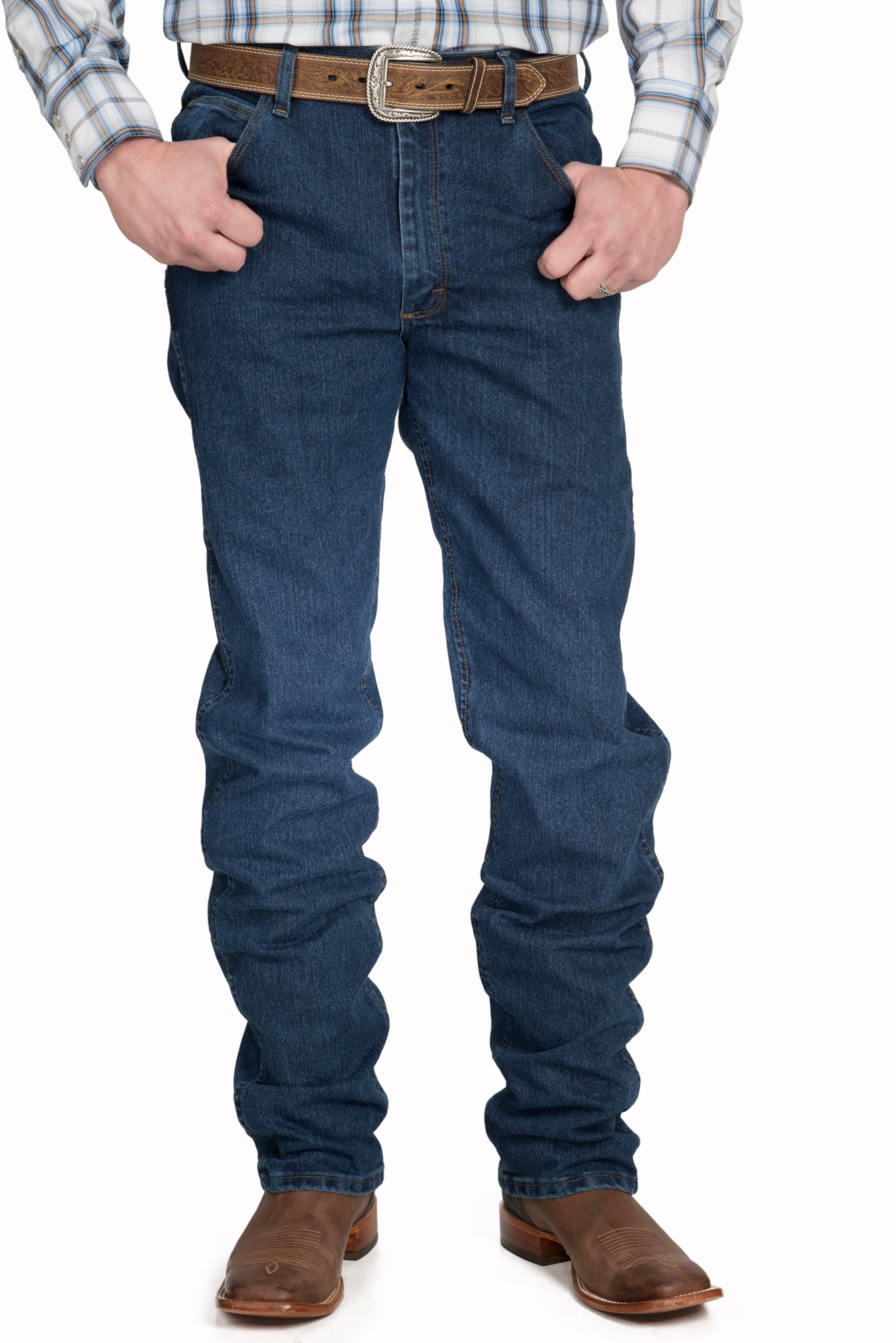 Wrangler Men's Advanced Comfort Cowboy Cut Mid Stone Wash Regular Fit Jean - Extended Sizes - Image 1