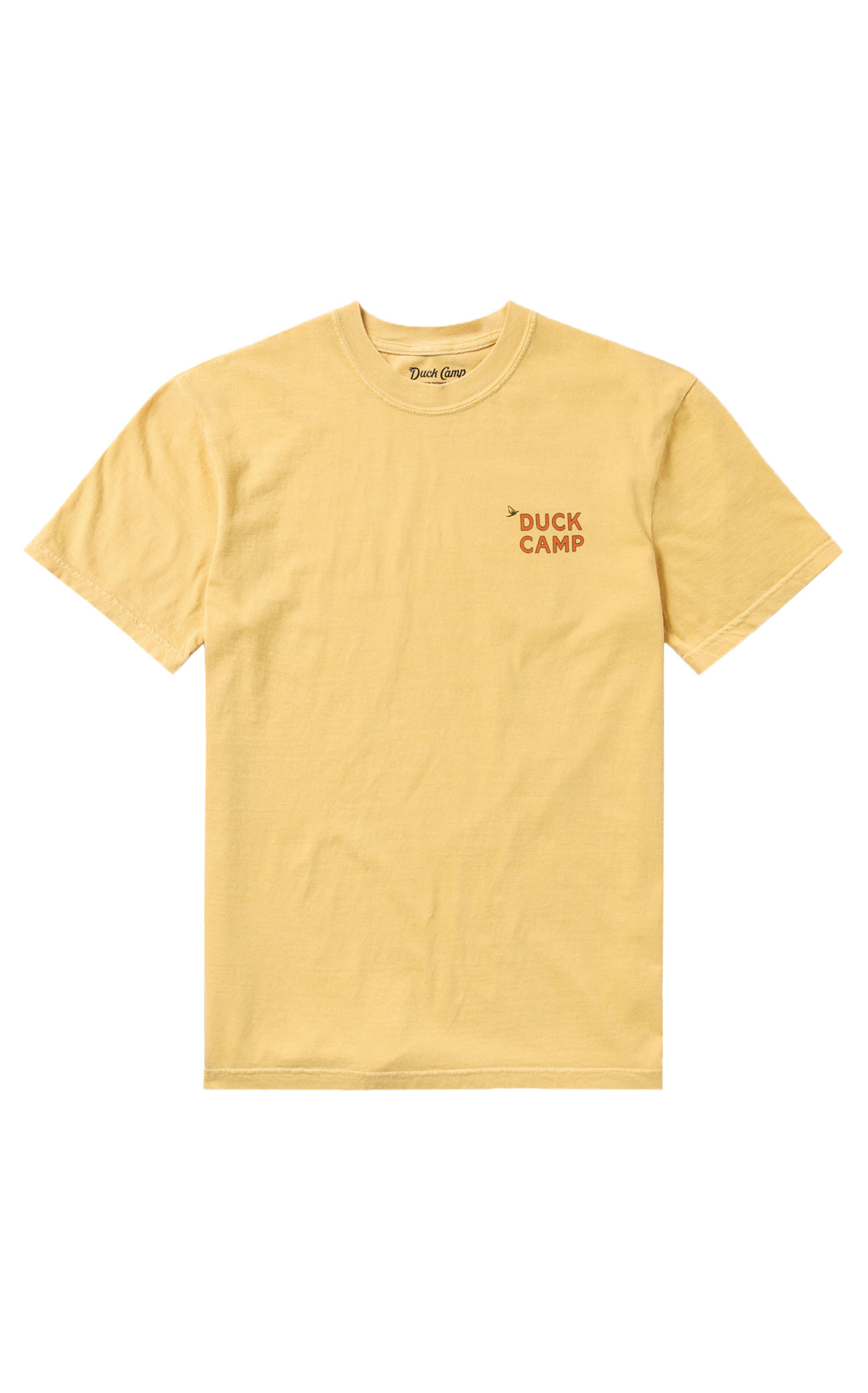 Duck Camp Men's Mustard Trout Camp Logo T-Shirt - Image 1