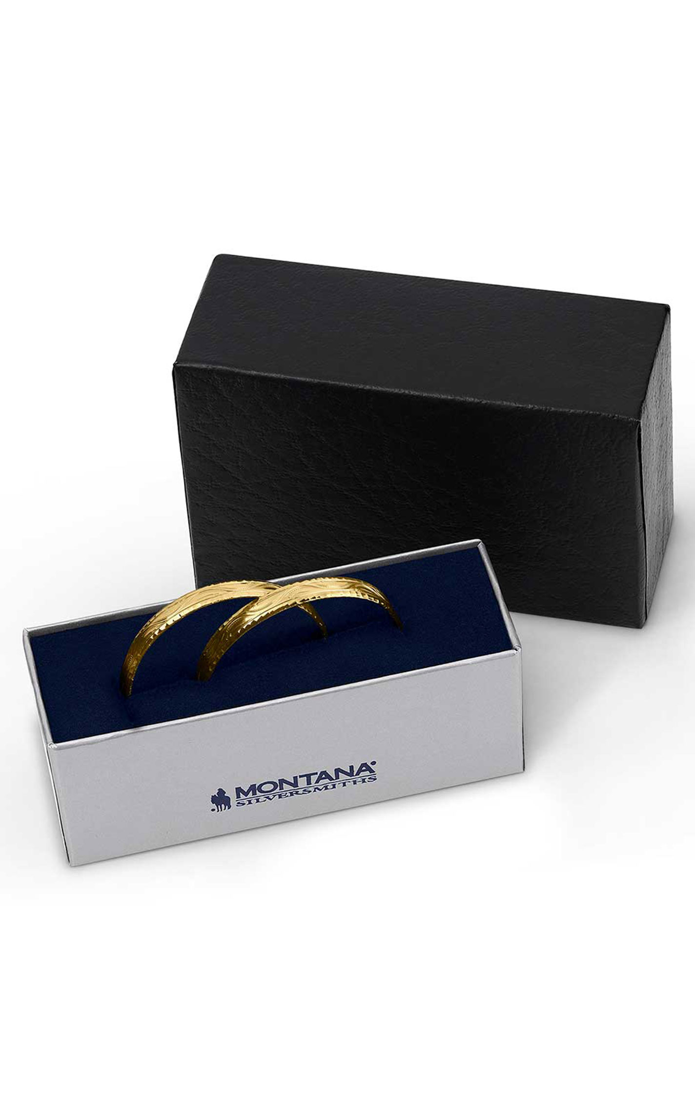 Montana Silversmiths Gold Etched Hoop Earrings - Image 1